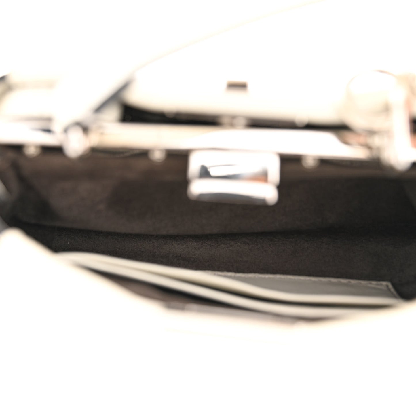 Shiny Nappa Micro Peekaboo Iconic Satchel White