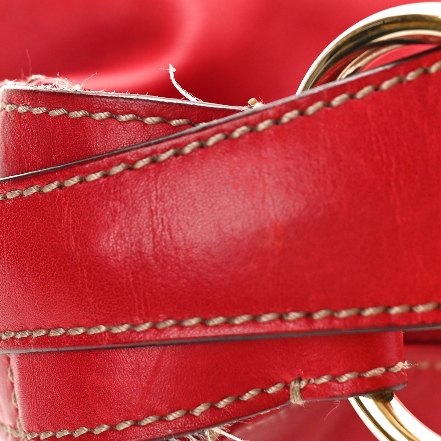 Calfskin Medium Horsebit Chain Hobo Red