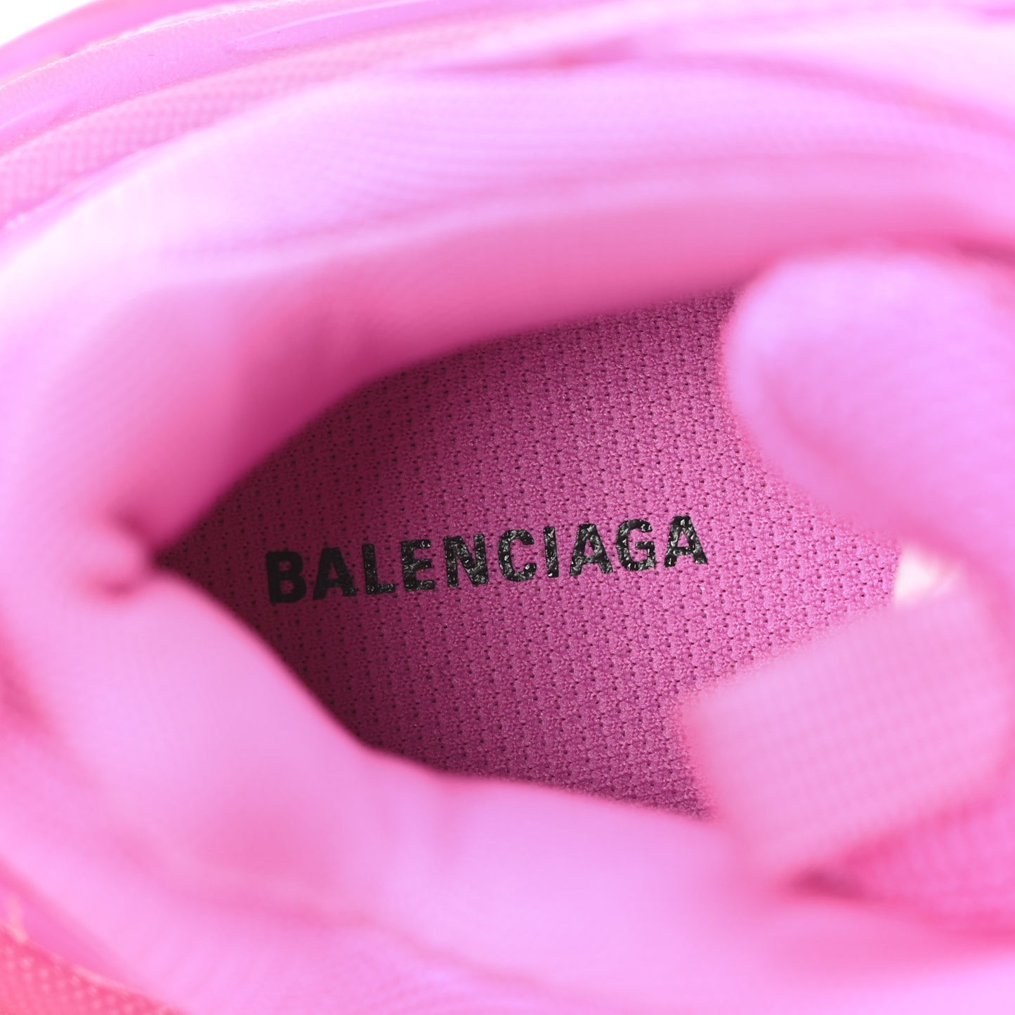 Fabric Mesh Clear Sole Fluo Womens Triple S Sneakers 38 Pink
