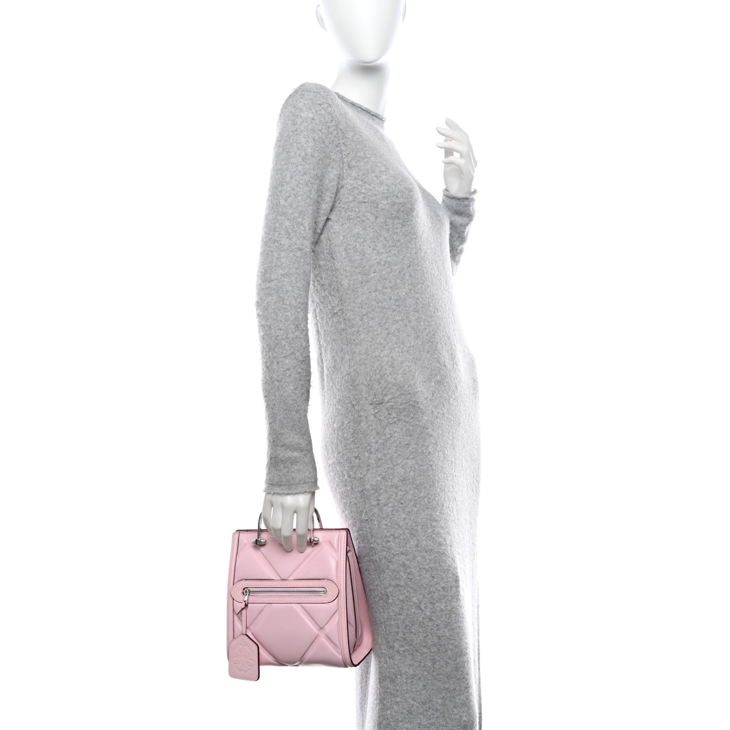 ALEXANDER MCQUEEN Calfskin Quilted The Short Story Shoulder Bag Pink