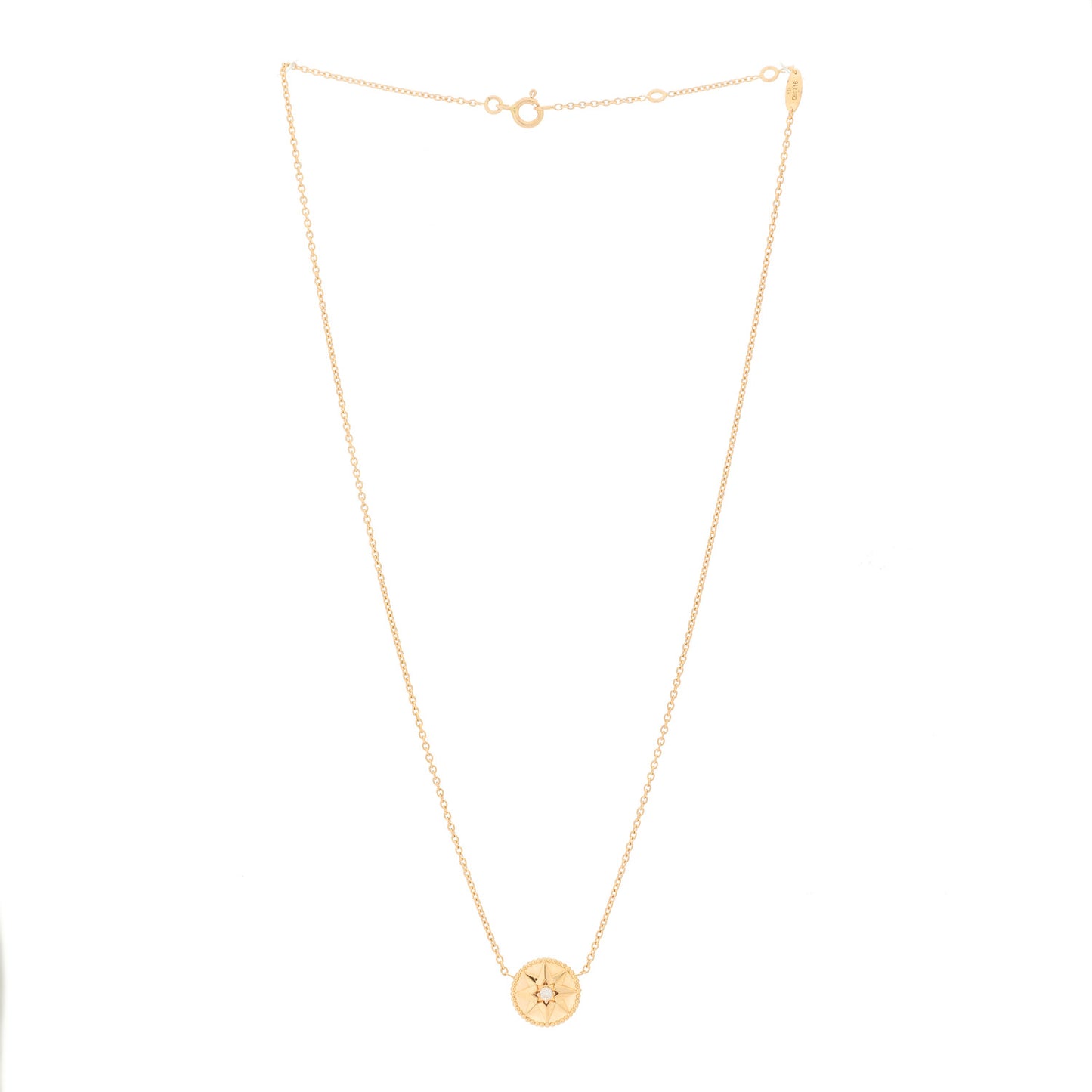 18K Rose Gold Diamond Pink Opal Rose Des Vents Necklace