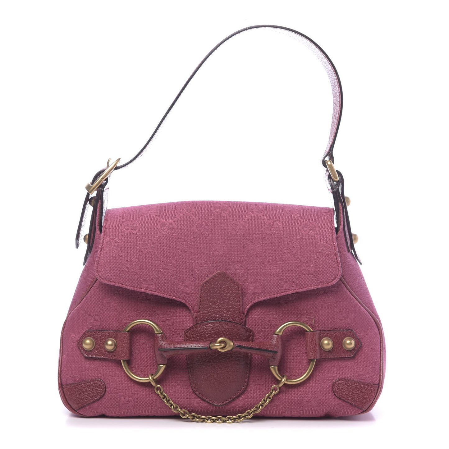 Monogram Horsebit Chain Flap Bag Fuchsia