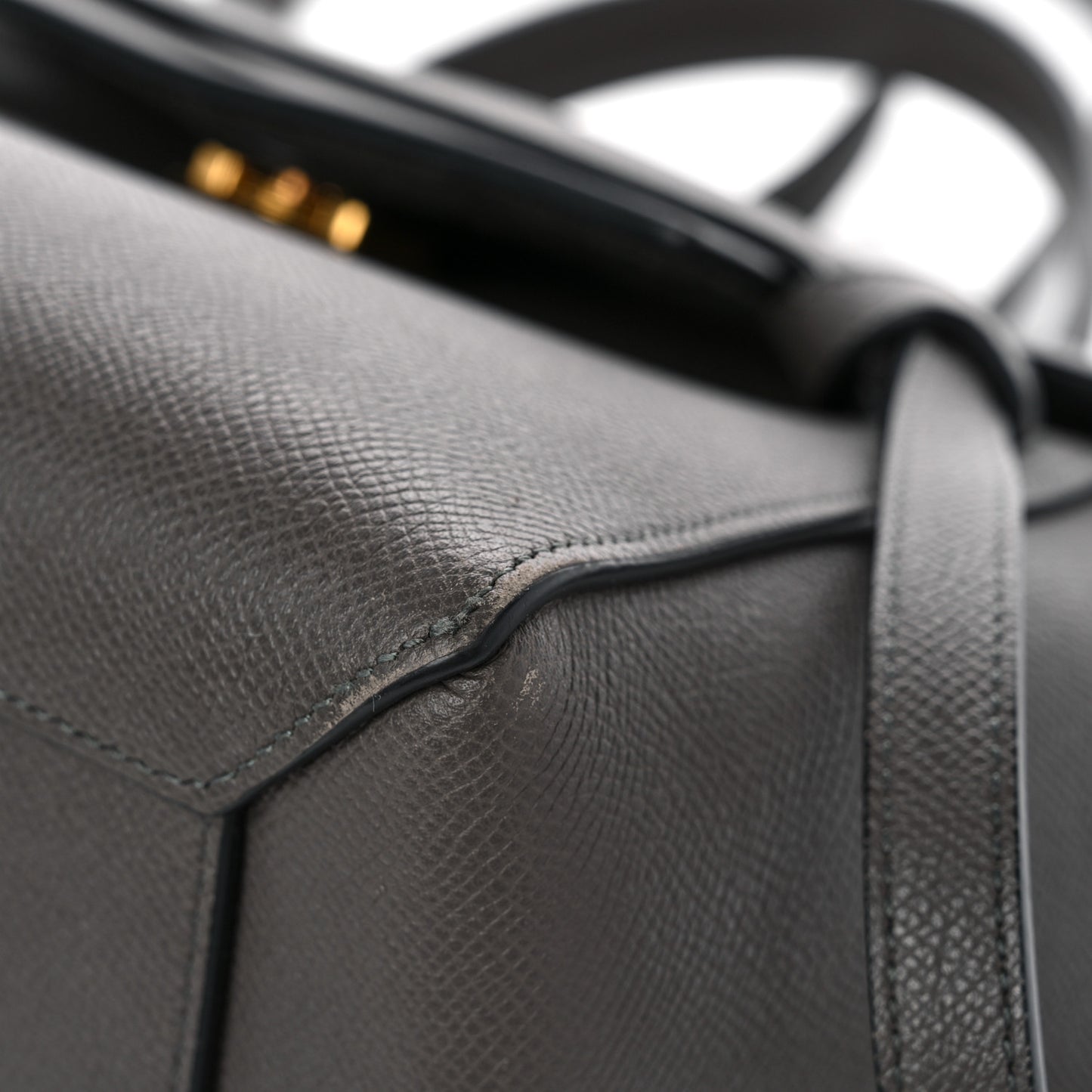 Grained Calfskin Micro Belt Bag Grey