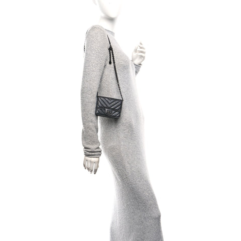 Aged Calfskin Chevron Quilted Reissue Belt Bag So Black