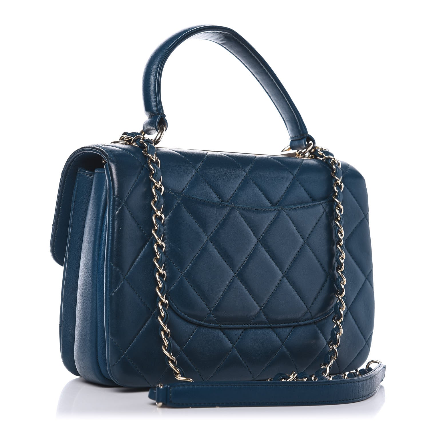 Chanel Lambskin Quilted Small Trendy CC Flap Dual Handle Bag Blue 4 of 11