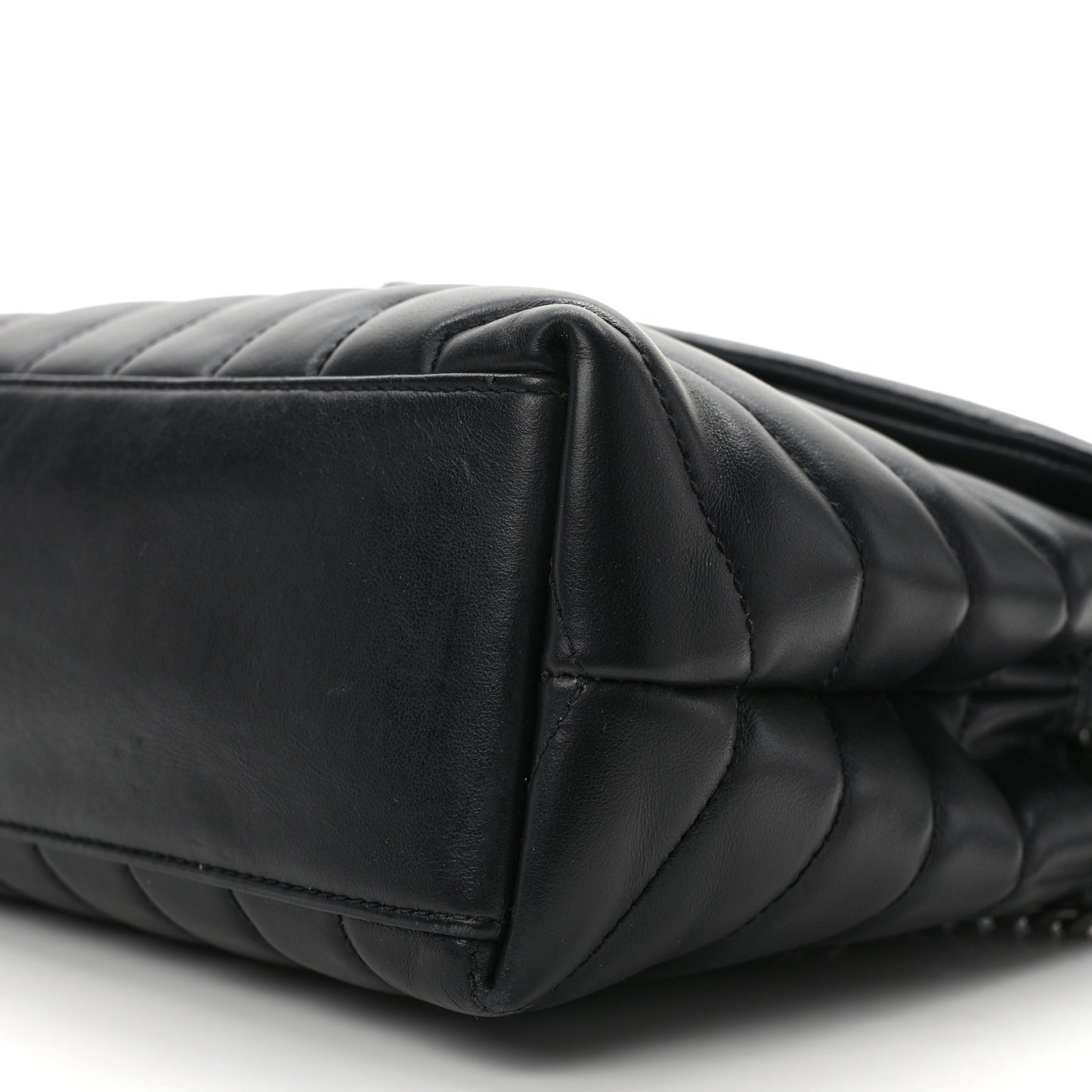 Calfskin Y Quilted Monogram Small Loulou Chain Satchel Black