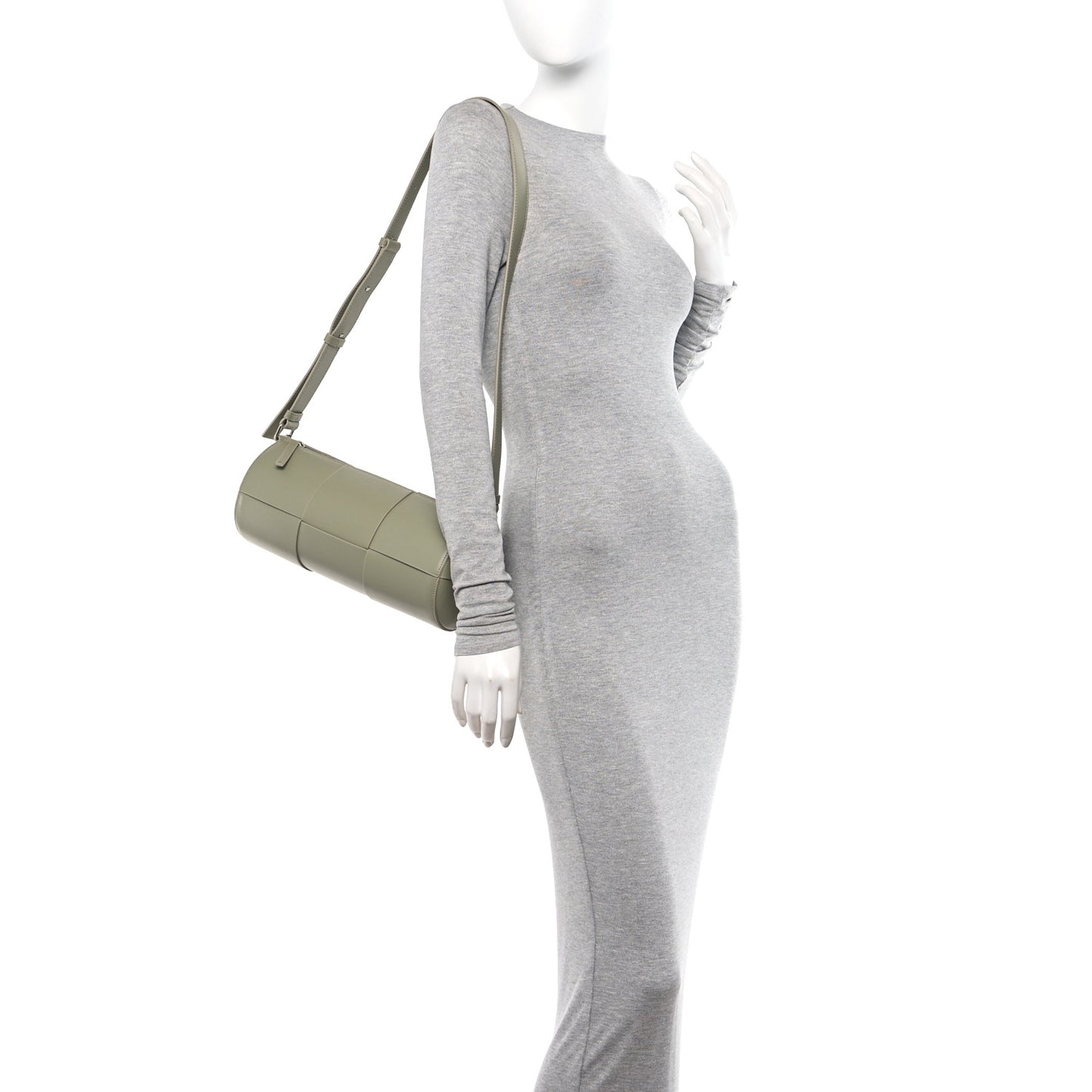 Calfskin Maxi Intreccio Medium Canette Crossbody Bag Green