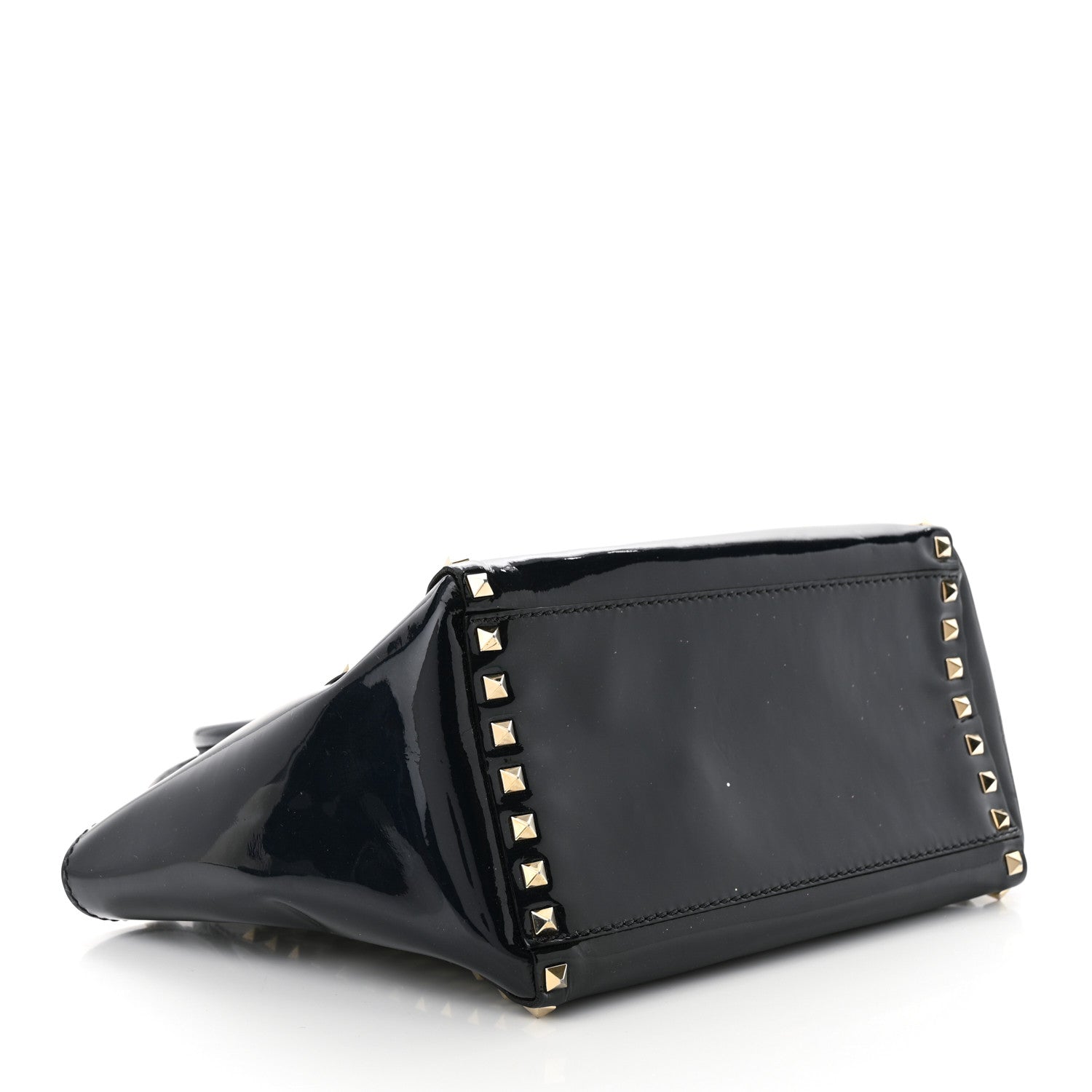 Valentino Garavani Patent Small Rockstud Double Handle Tote Marine 4 of 20