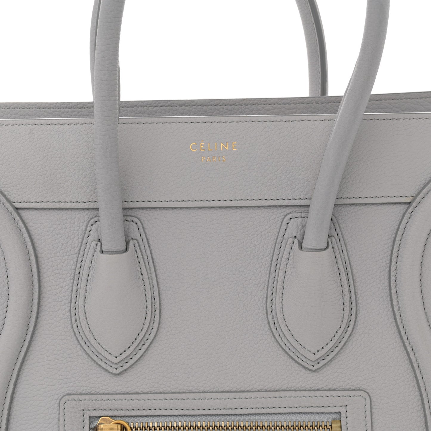 Drummed Calfskin Micro Luggage Light Grey