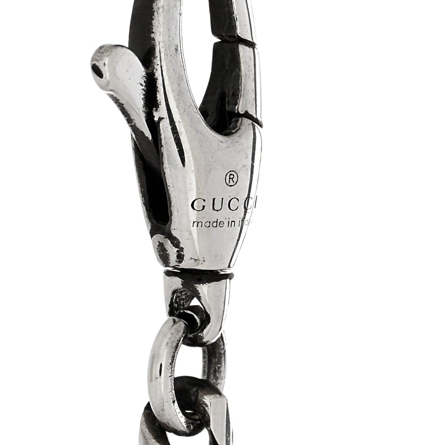 Gucci Sterling Silver Enamel Thin Interlocking G Bracelet Black Black 3 of 3