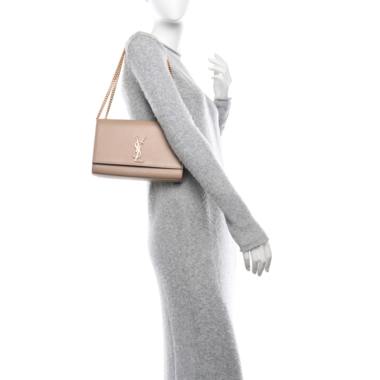 Grain De Poudre Medium Monogram Kate Satchel Nude Powder