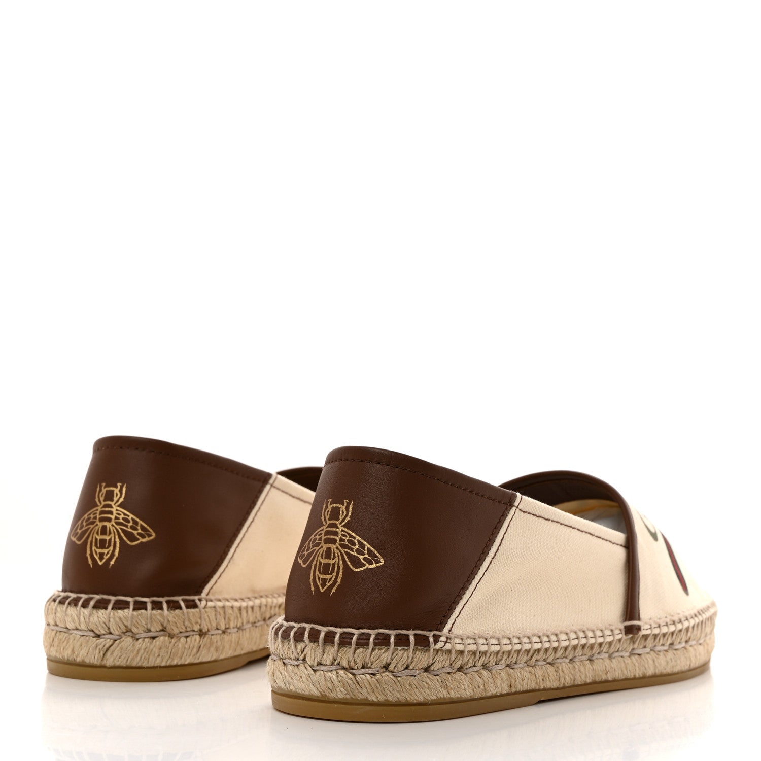Gucci Canvas Miro Soft Calfskin Logo Mens Espadrilles 10 Greggio Cuir 4 of 10