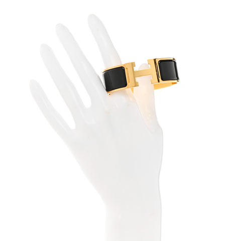 Enamel Wide Clic Clac H Bracelet PM Black
