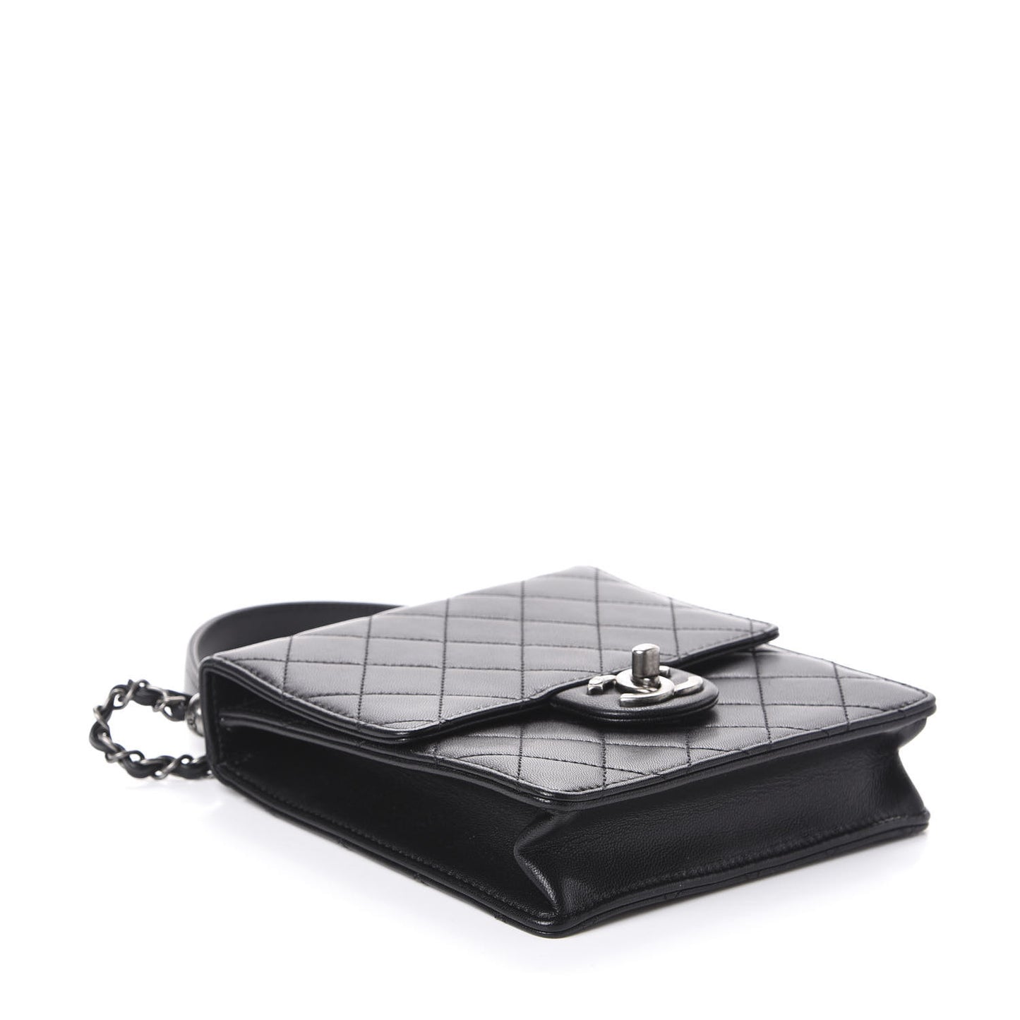 Goatskin Quilted Acrylic Beads Flap Black