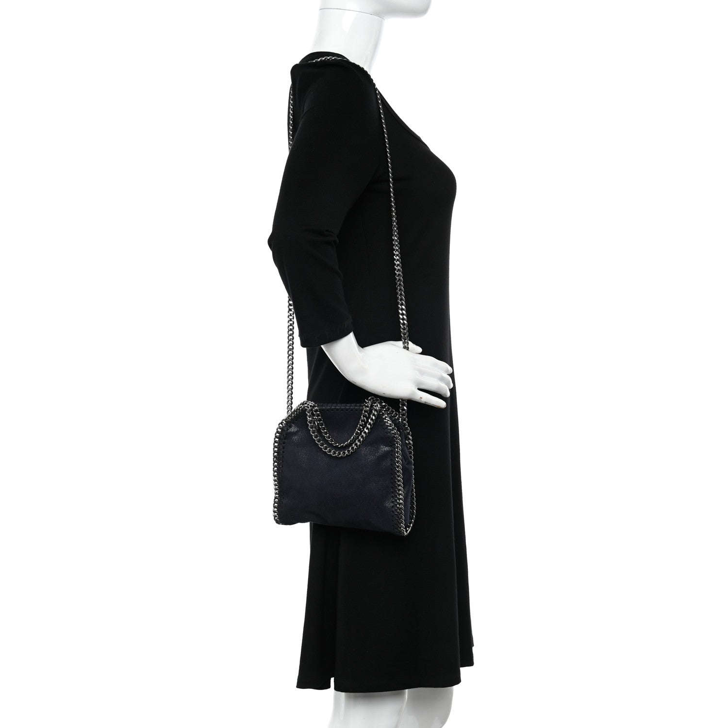 Stella McCartney Shaggy Deer Tiny Falabella Tote Navy 2 of 9