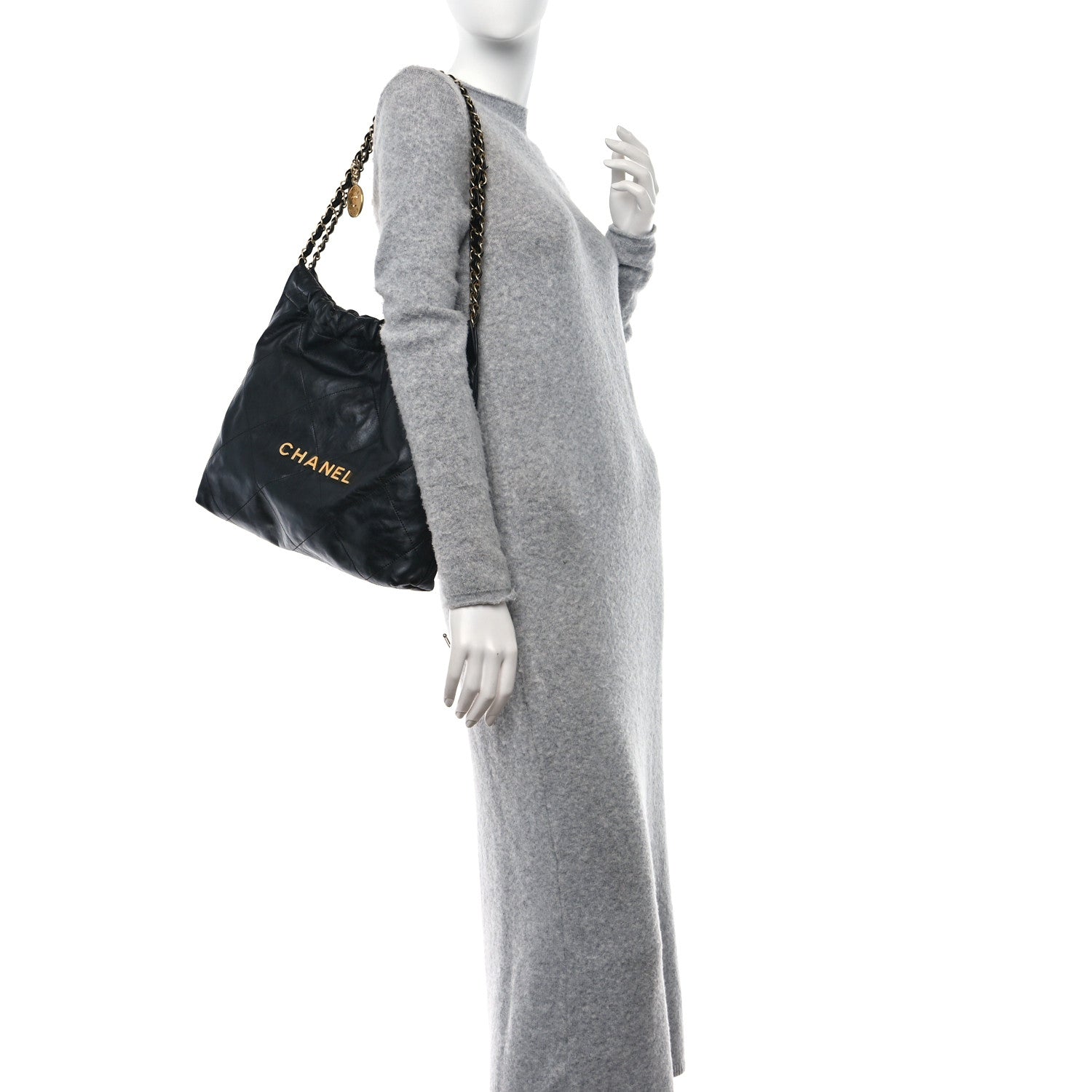 Chanel Shiny Calfskin Quilted Small Chanel 22 Black 2 of 11