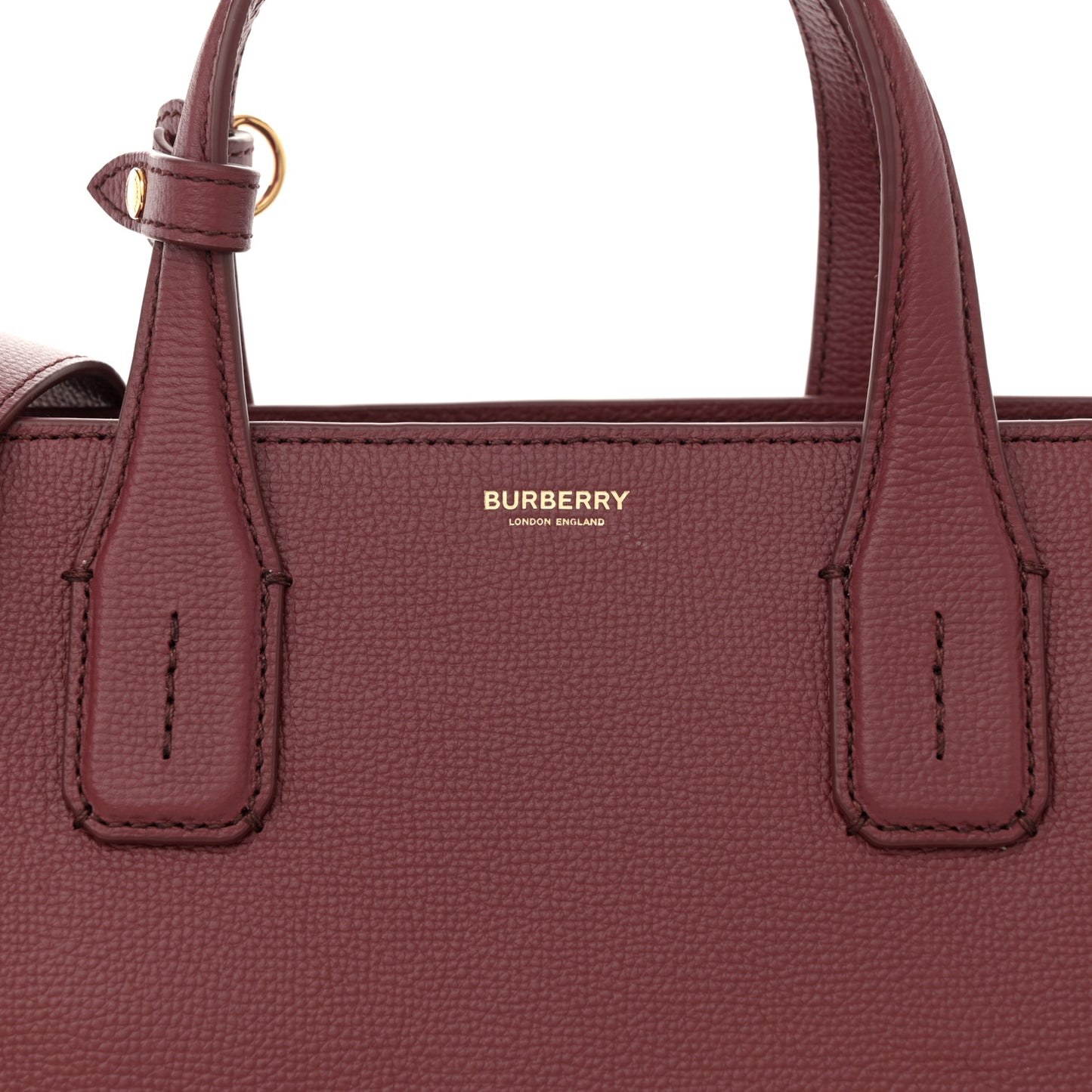 Grainy Calfskin House Check Medium Banner Tote Crimson