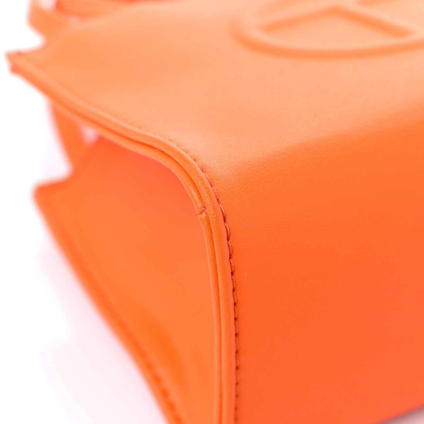 Vegan Leather Small Shopping Bag Orange