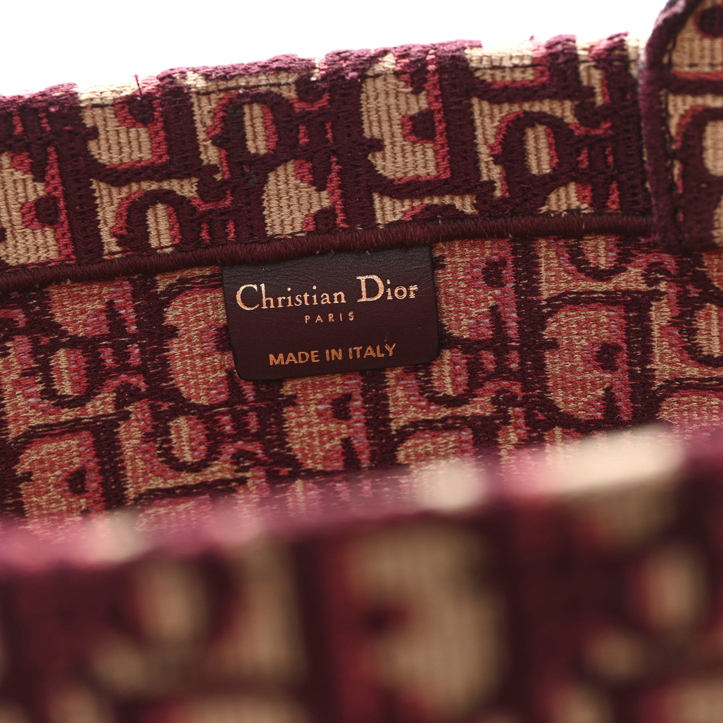 Oblique Large Book Tote Burgundy Multicolor