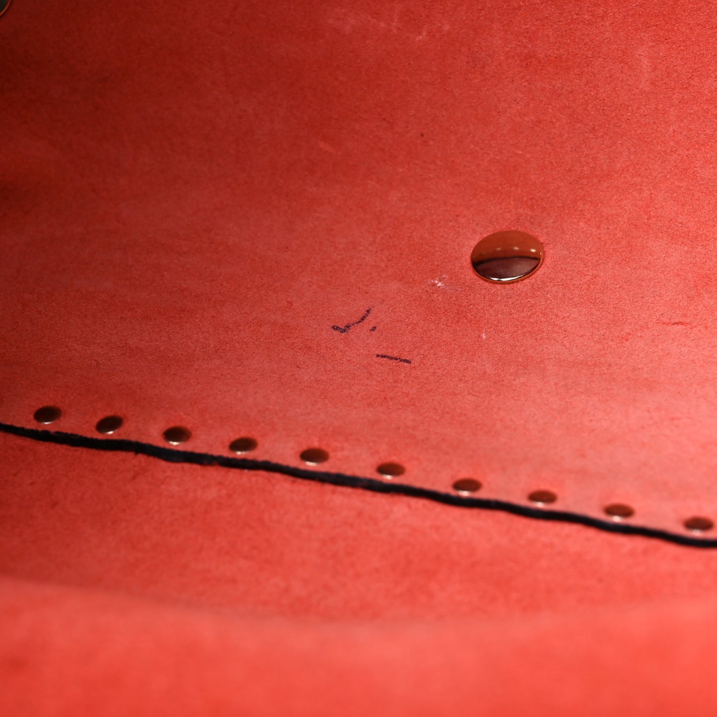 Pebbled Calfskin Medium Rockstud Tote Deep Coral