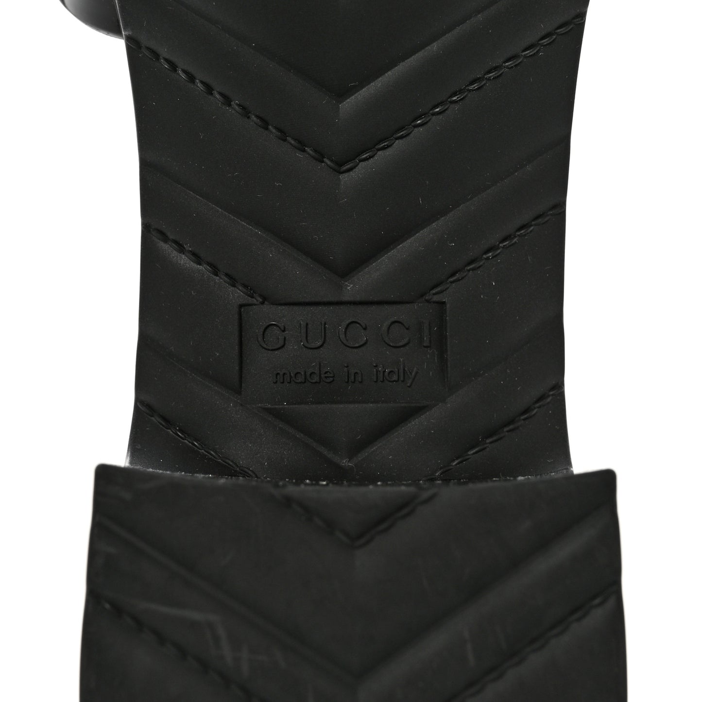 Rubber Gucci Logo Womens Platform 20/60mm Slide Sandals 41 Black