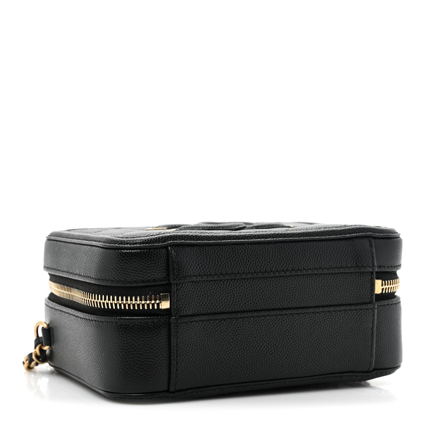 Caviar Quilted Small CC Filigree Vanity Case Black