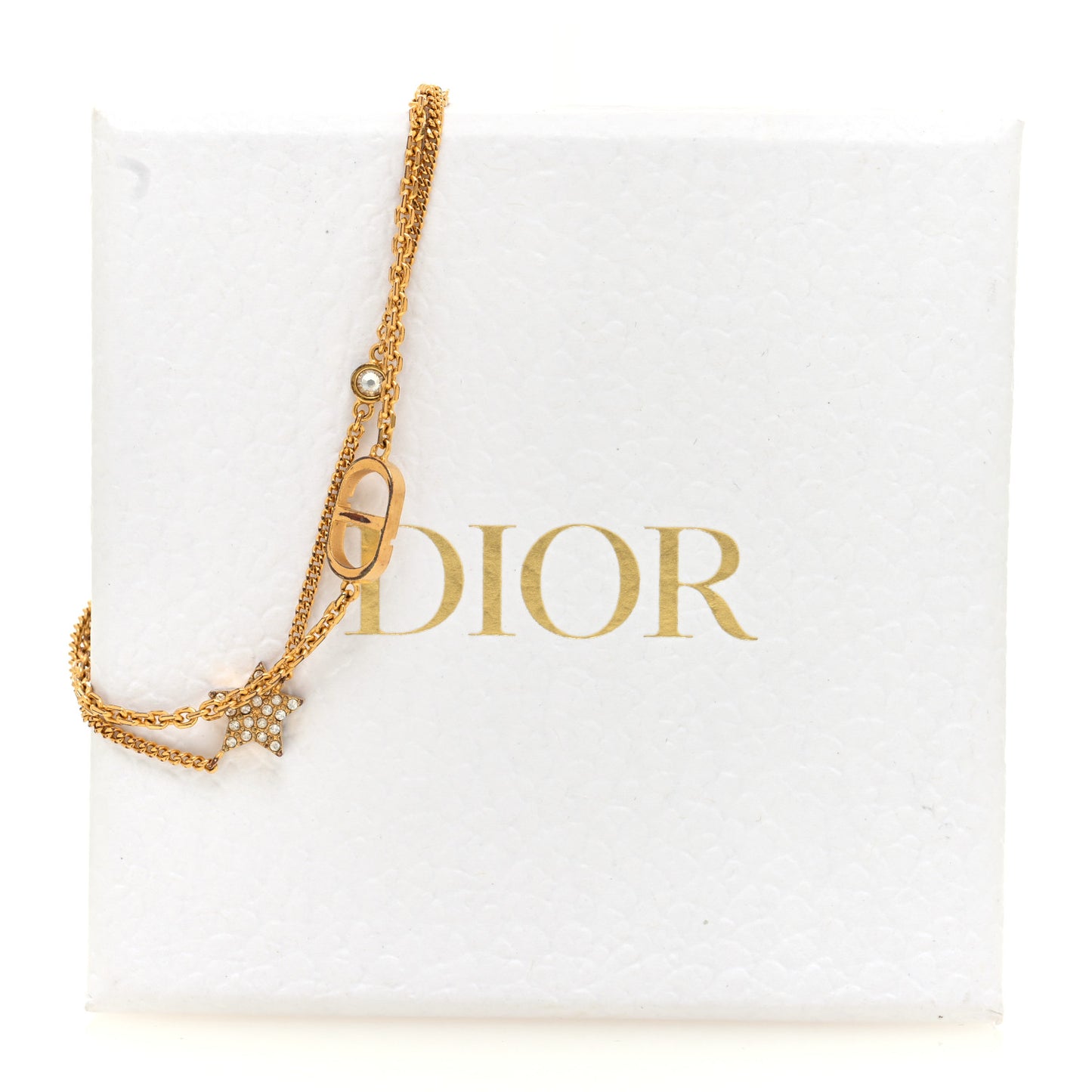 Metal Crystal Petit CD Double Bracelet Gold