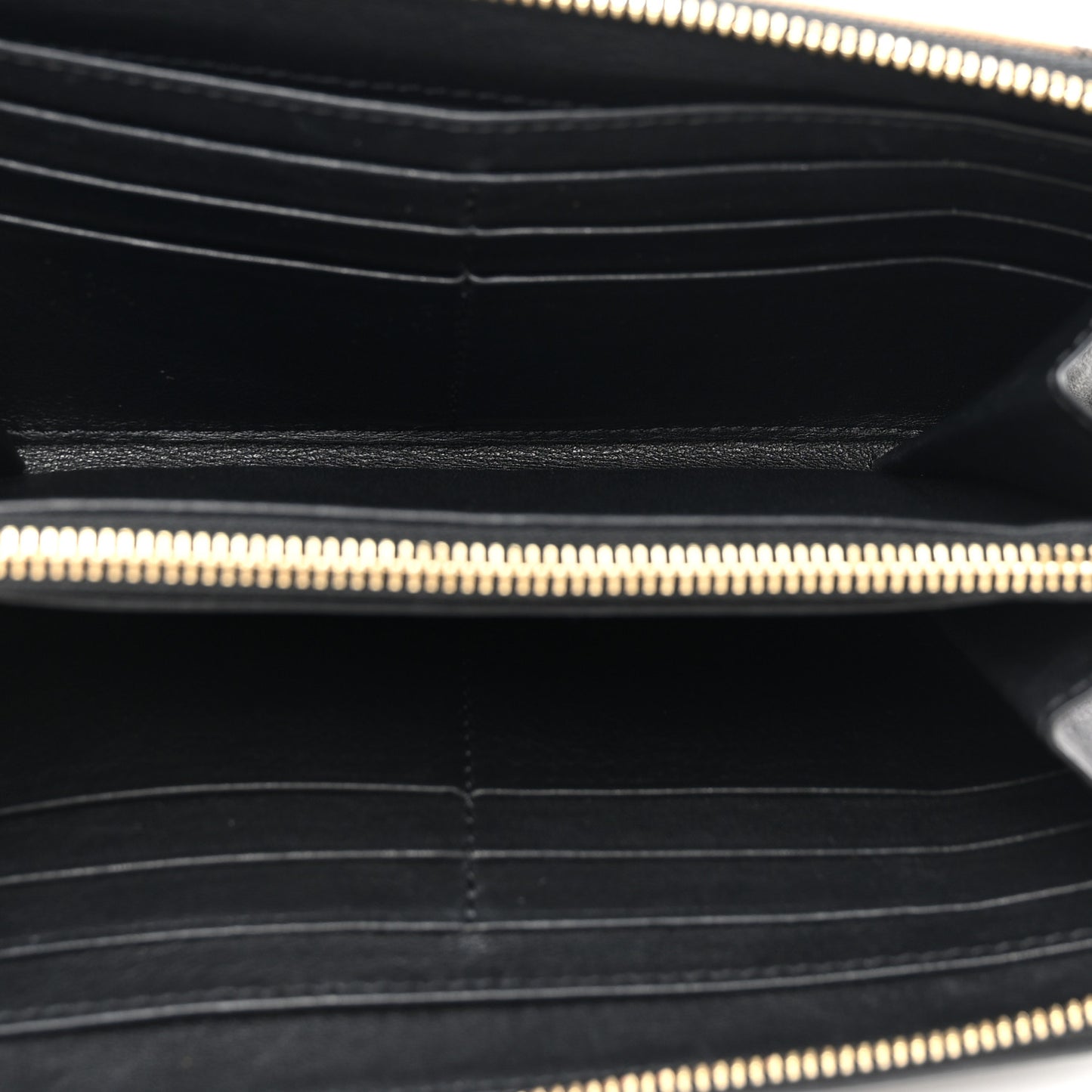 Calfskin House Check Elmore Zip Around Wallet Black