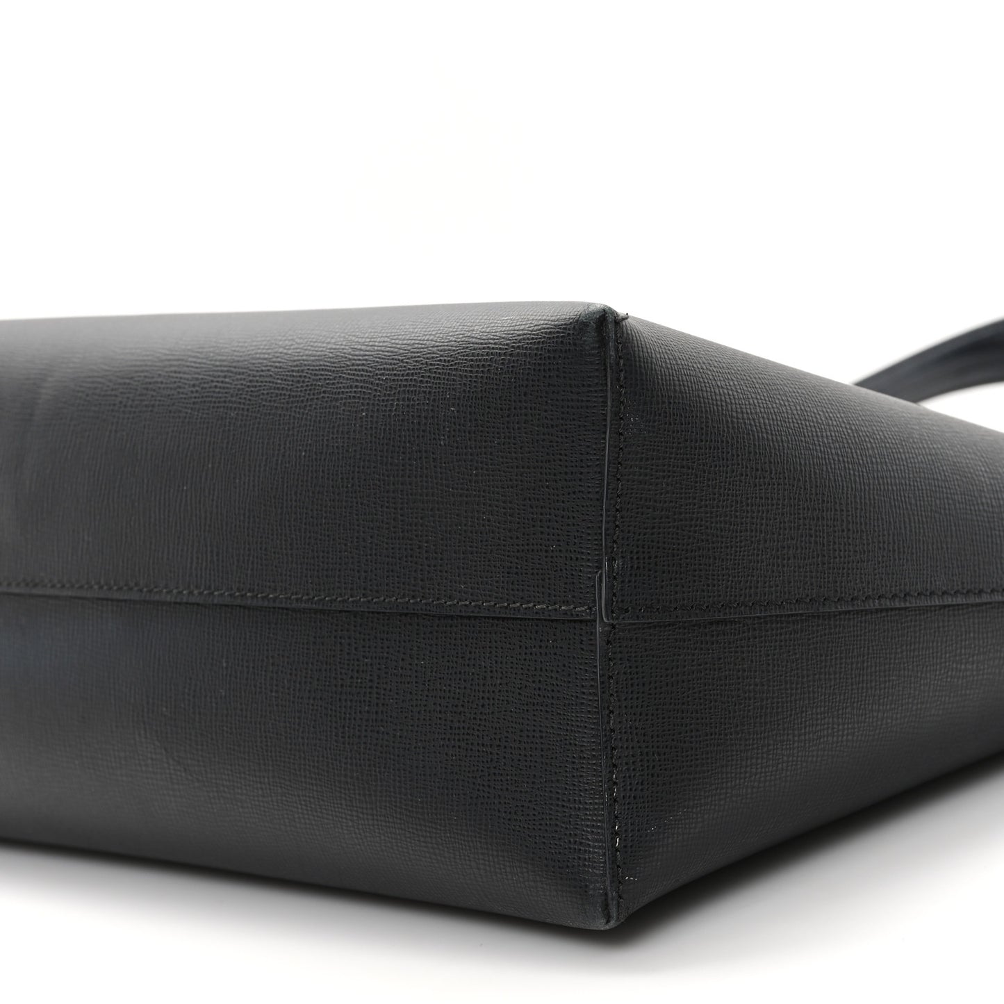 Grained Calfskin Small T Tote Black