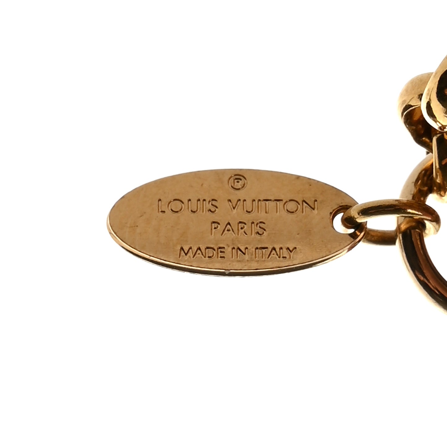 Metal Enamel Fleur De Monogram Bag Charm Dore