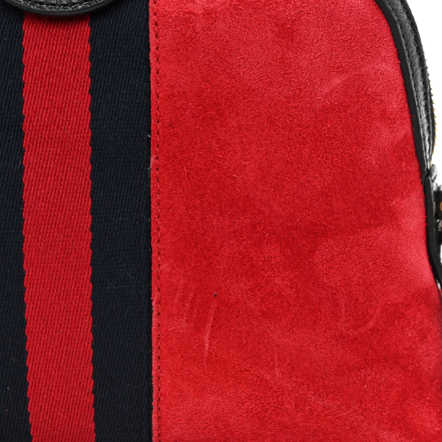 Suede Patent Web GG Small Ophidia Dome Shoulder Bag Hibiscus Red