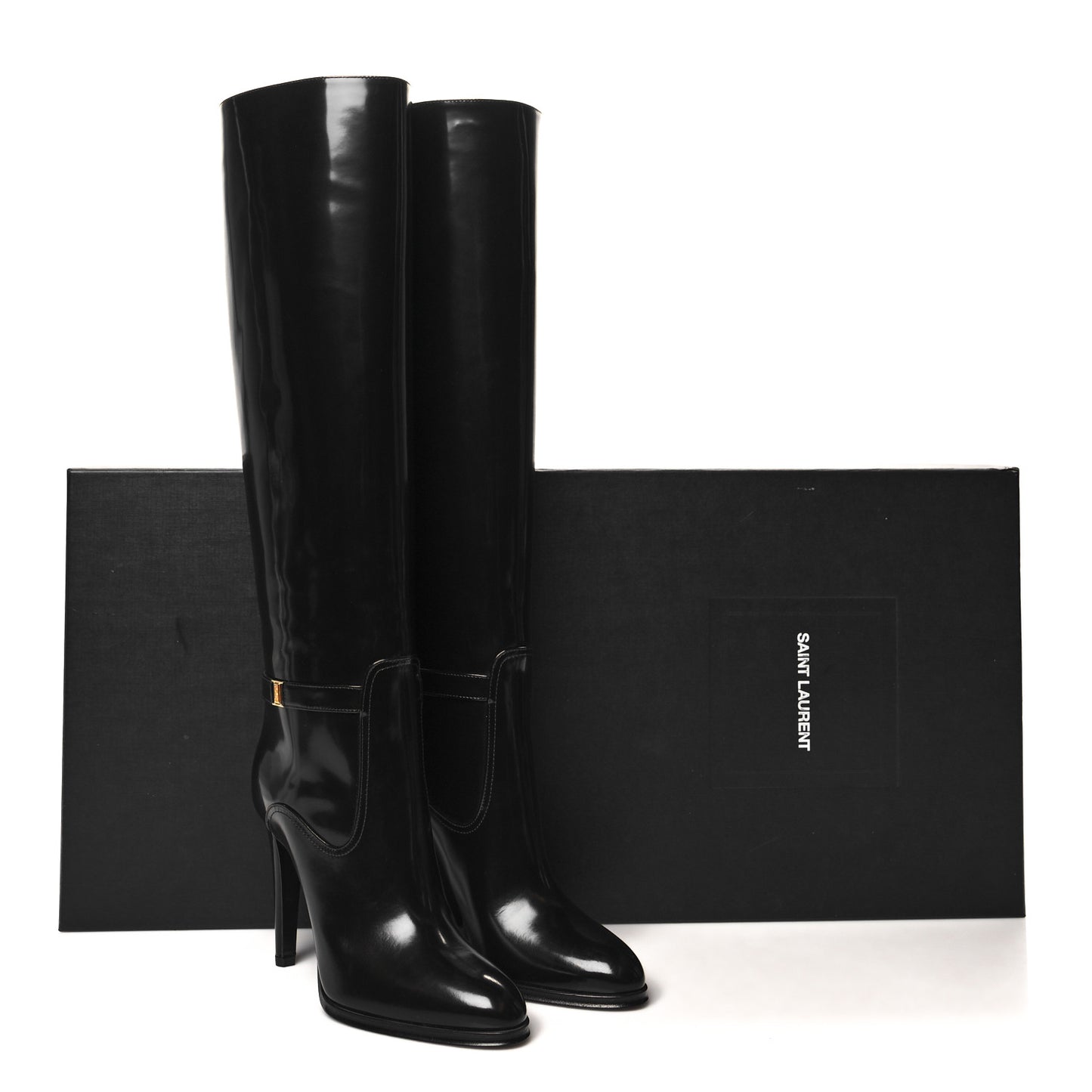 Patent Calfskin Diane 100 Boots 39 Black