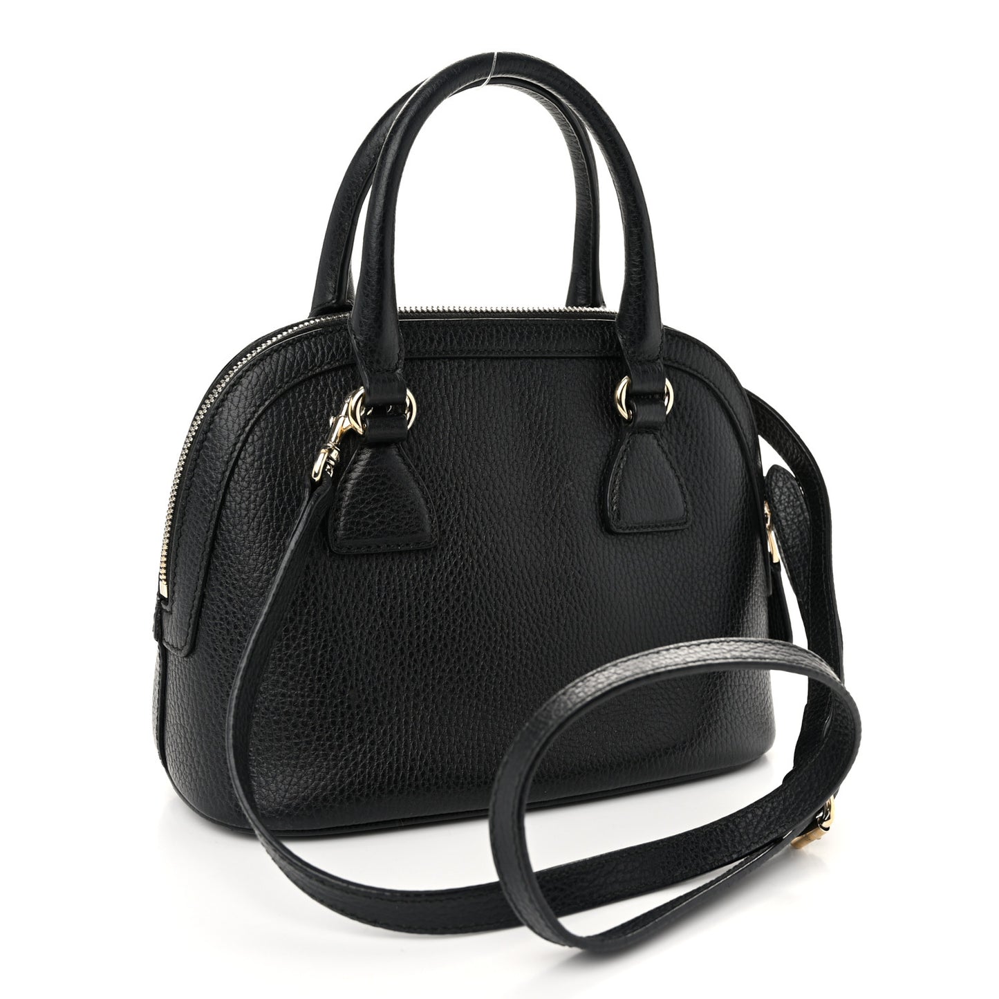 Dollar Calfskin Small GG Charm Dome Bag Black