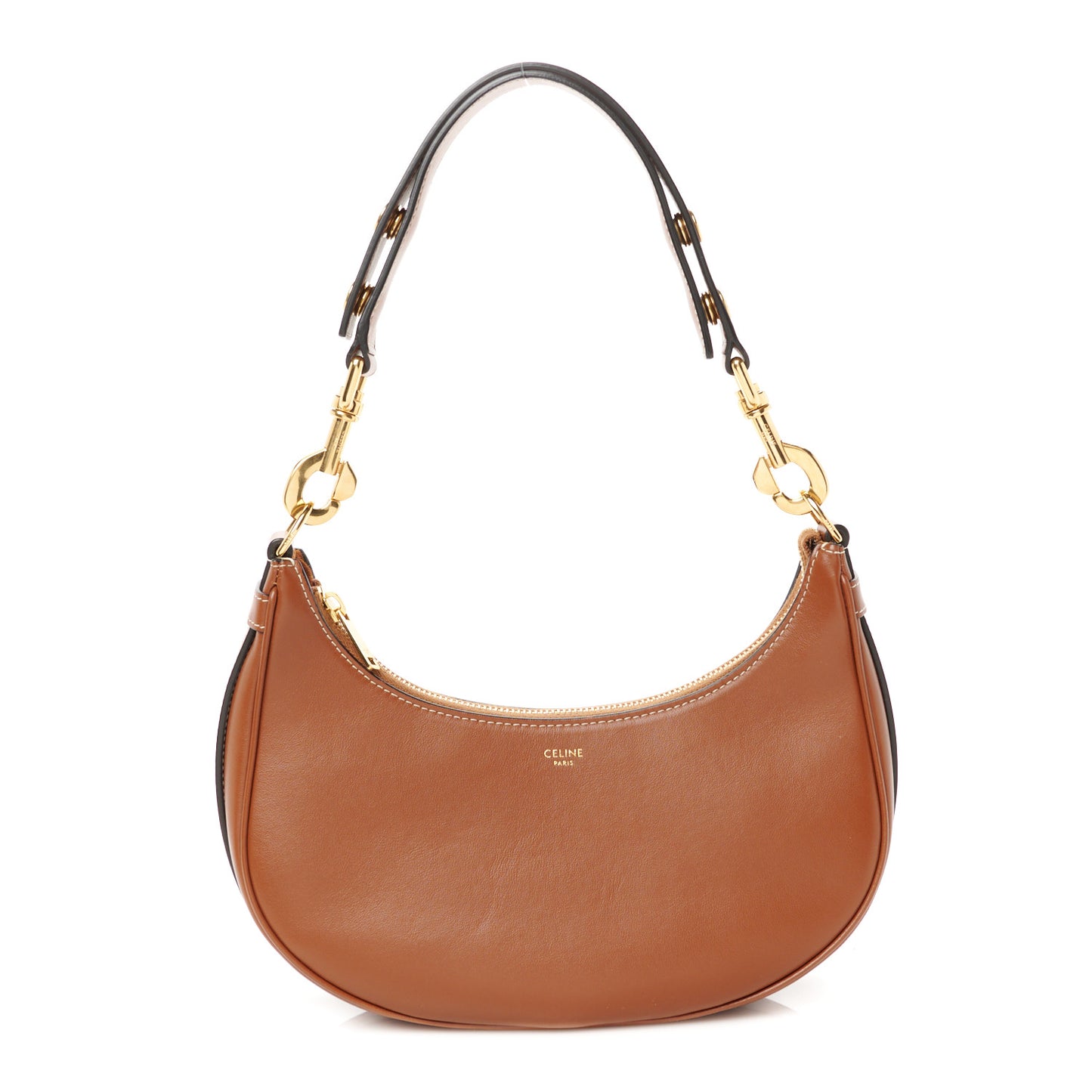 Smooth Calfskin Medium Strap Ava Shoulder Bag Tan