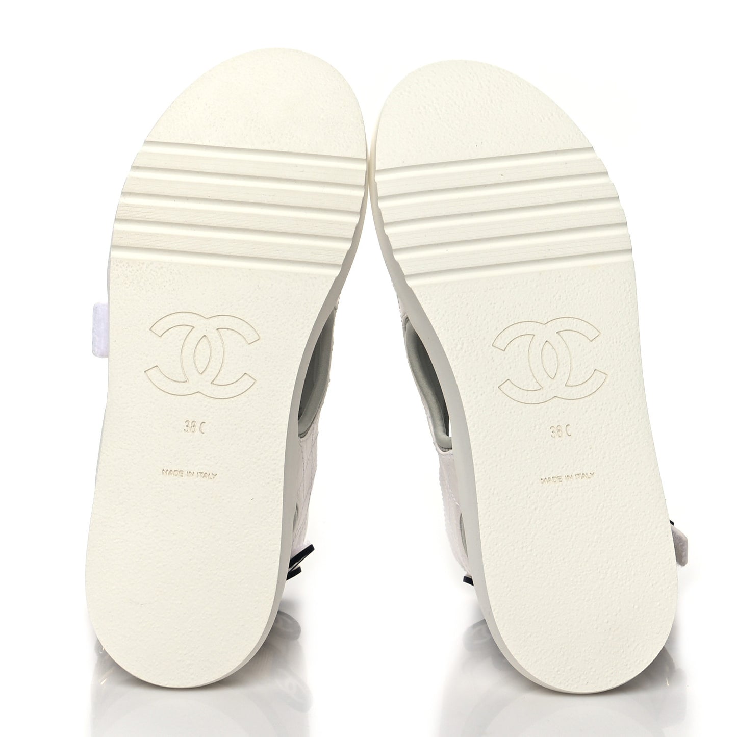 Goatskin Fabric Gladiator Sandals 38 White Light Grey Navy Blue