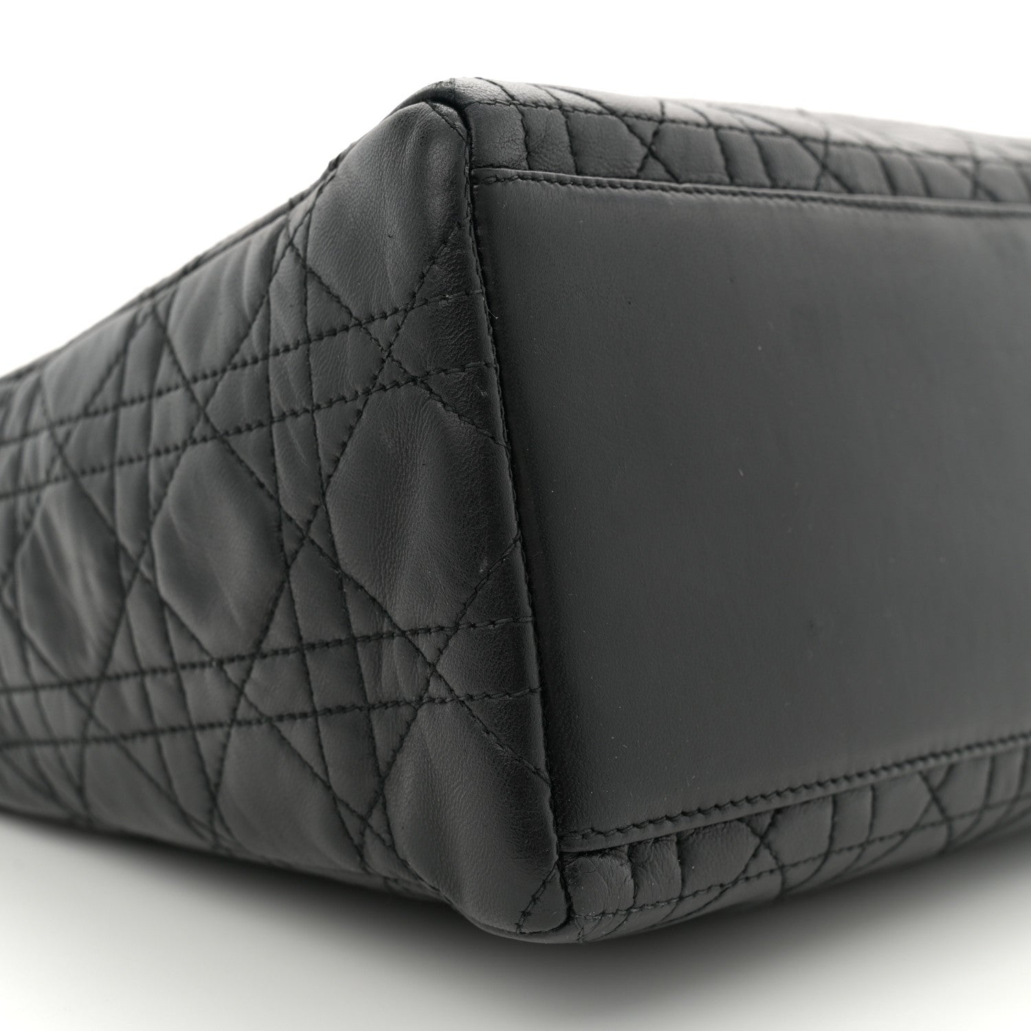 Christian Dior Lambskin Cannage Medium Lady Dior Black 9 of 11