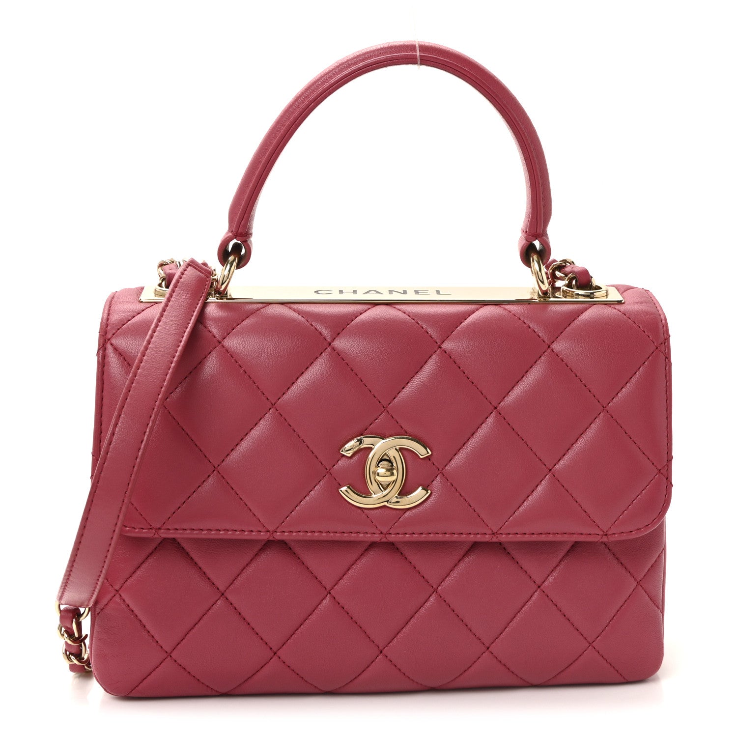 Chanel Lambskin Quilted Small Trendy CC Flap Dual Handle Bag Dark