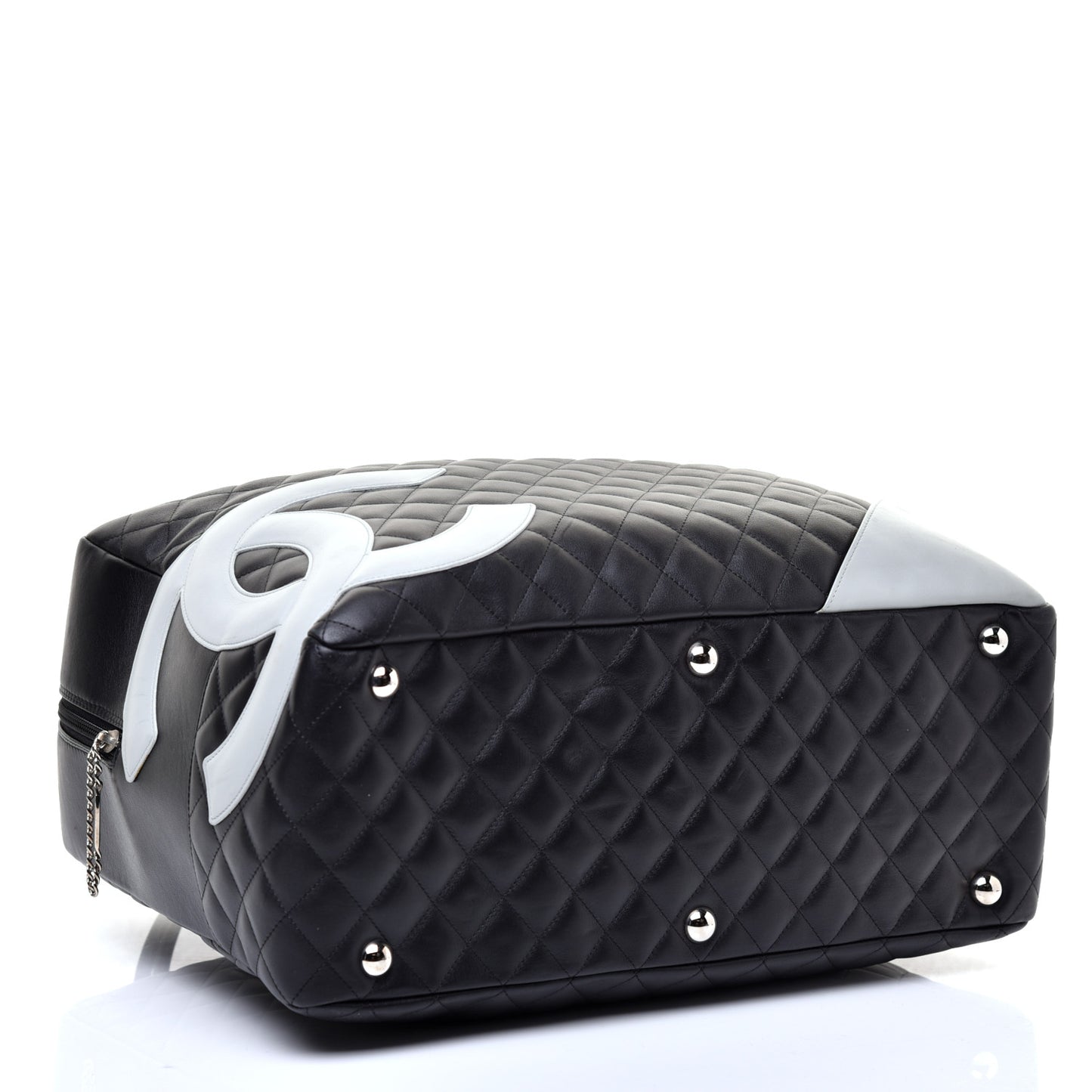 Calfskin Quilted Large Cambon Bag Black