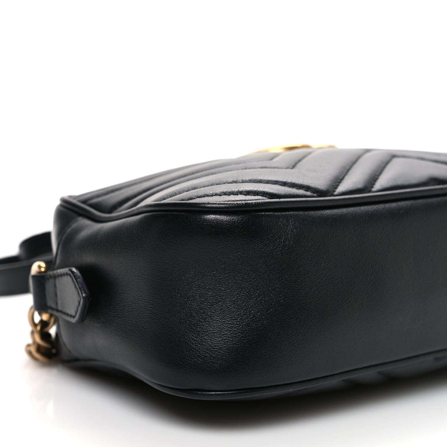 Calfskin Matelasse Small GG Marmont Chain Shoulder Bag Black
