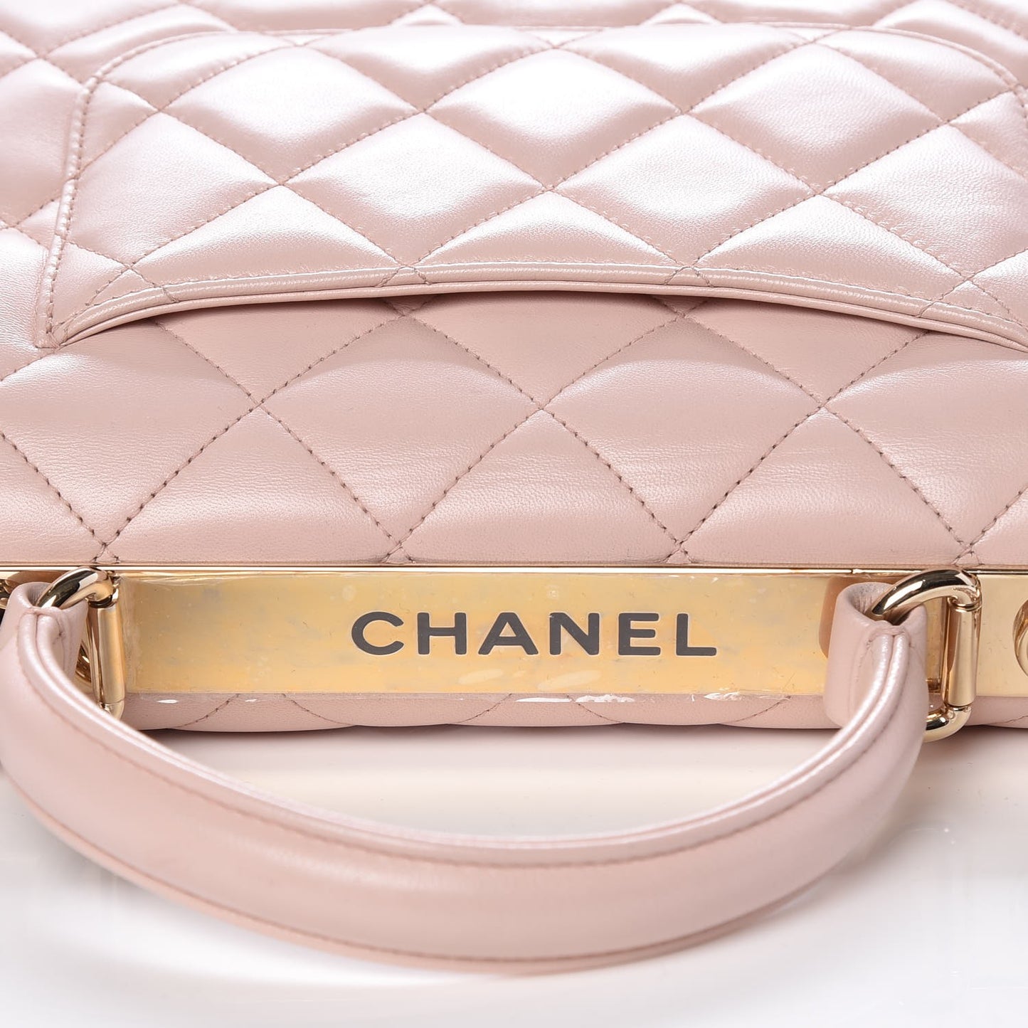 Lambskin Quilted Small Trendy CC Flap Dual Handle Bag Light Pink