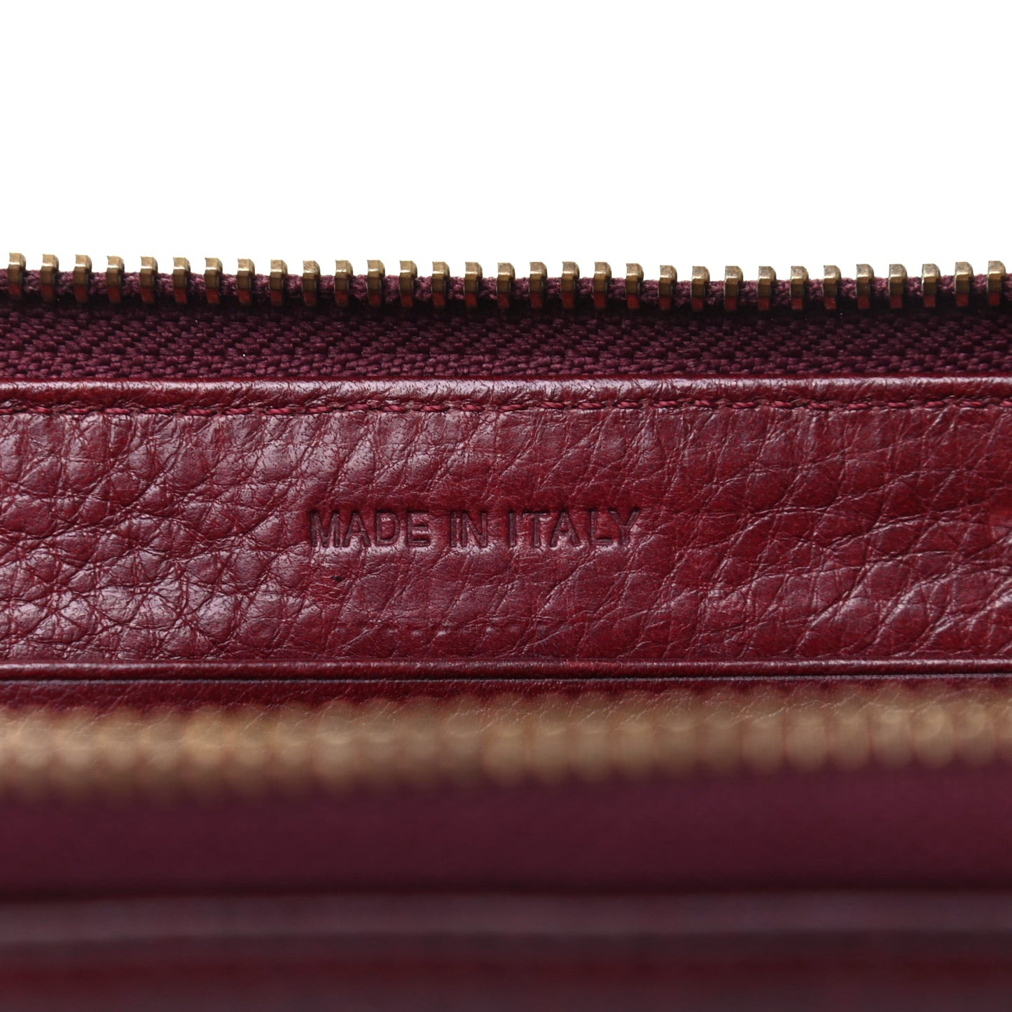 Vitello Daino Metal Zip Around Wallet Etrusco