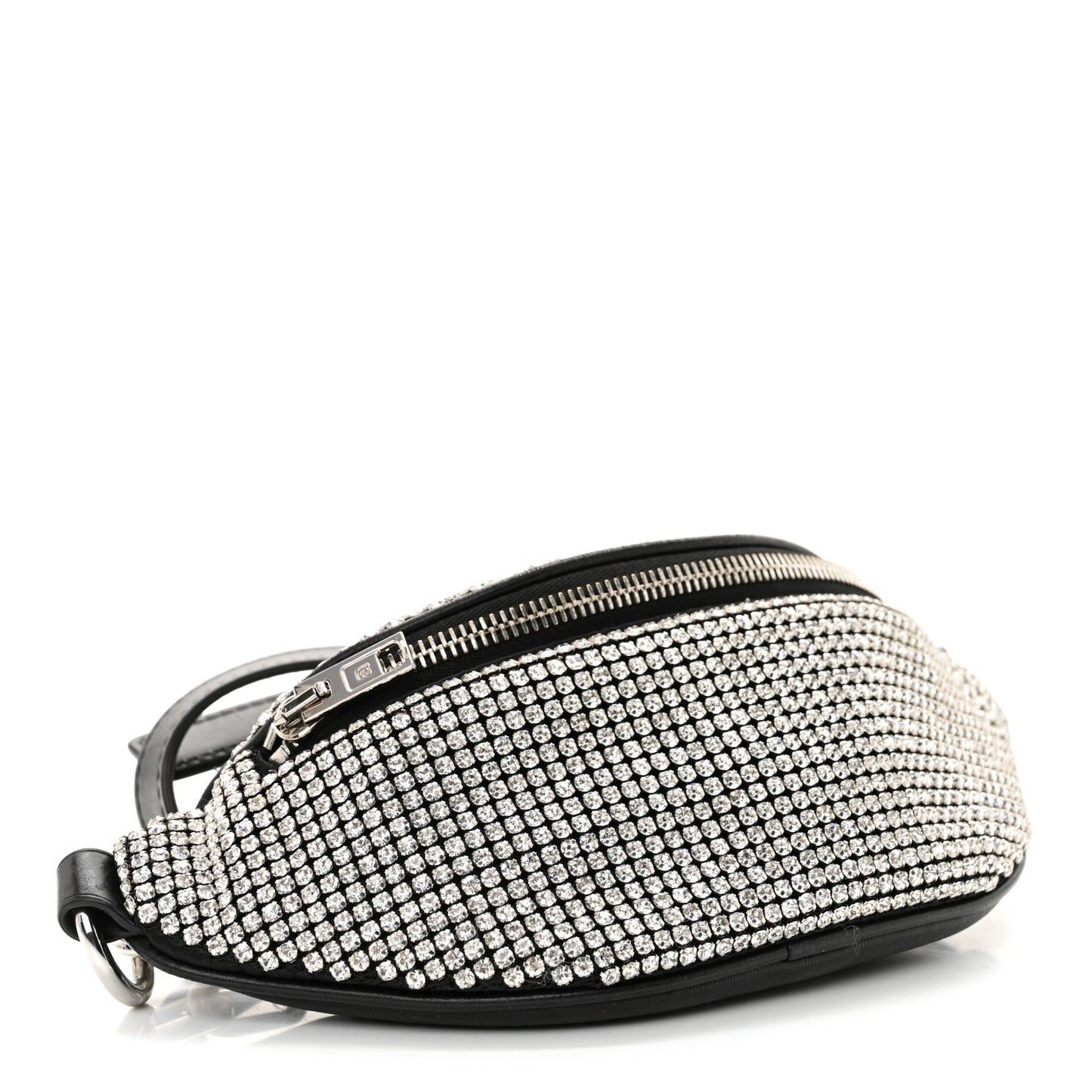 Rhinestone Mesh Mini Attica Belt Bag Black