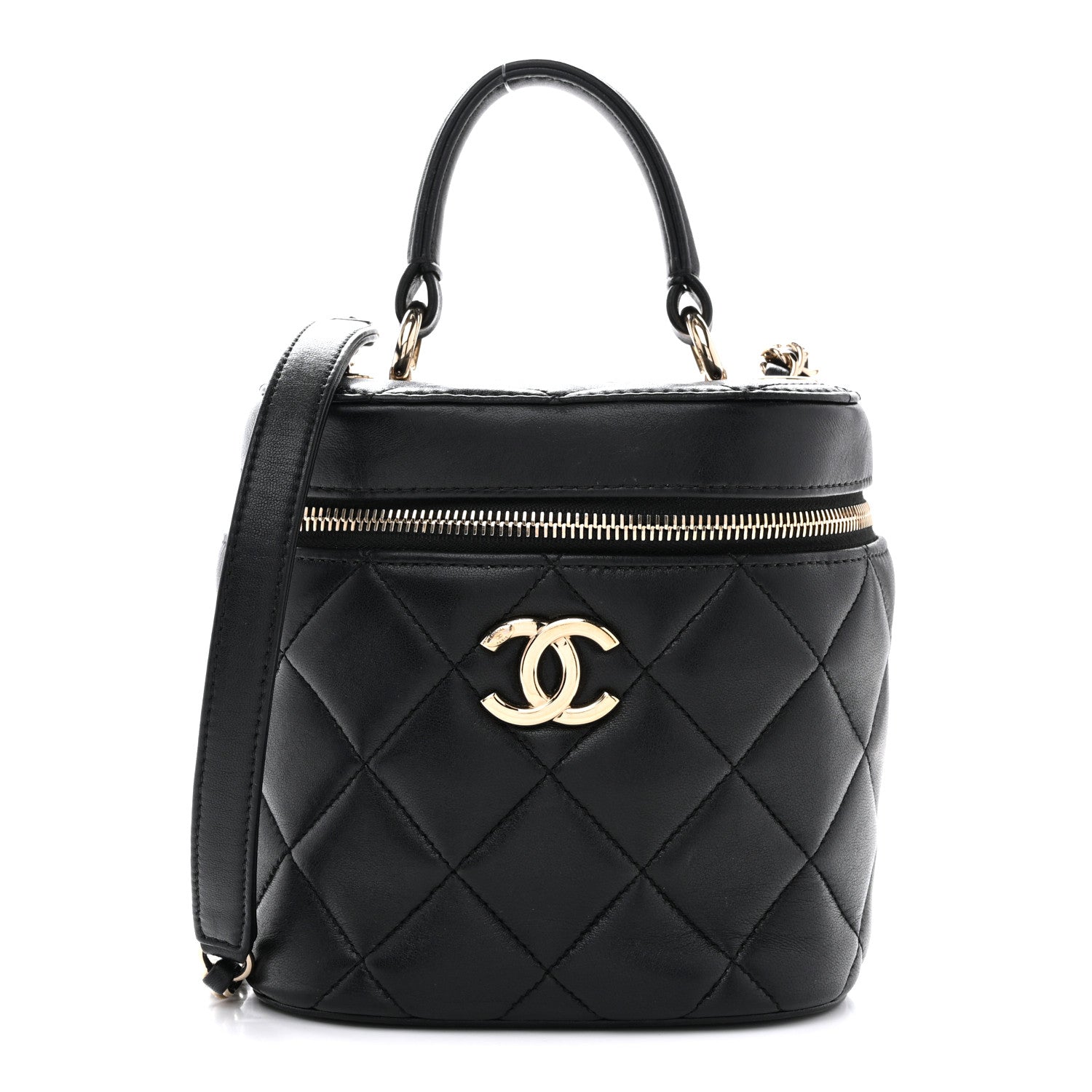 Chanel Lambskin Quilted Trendy Vanity Case Black 1880301