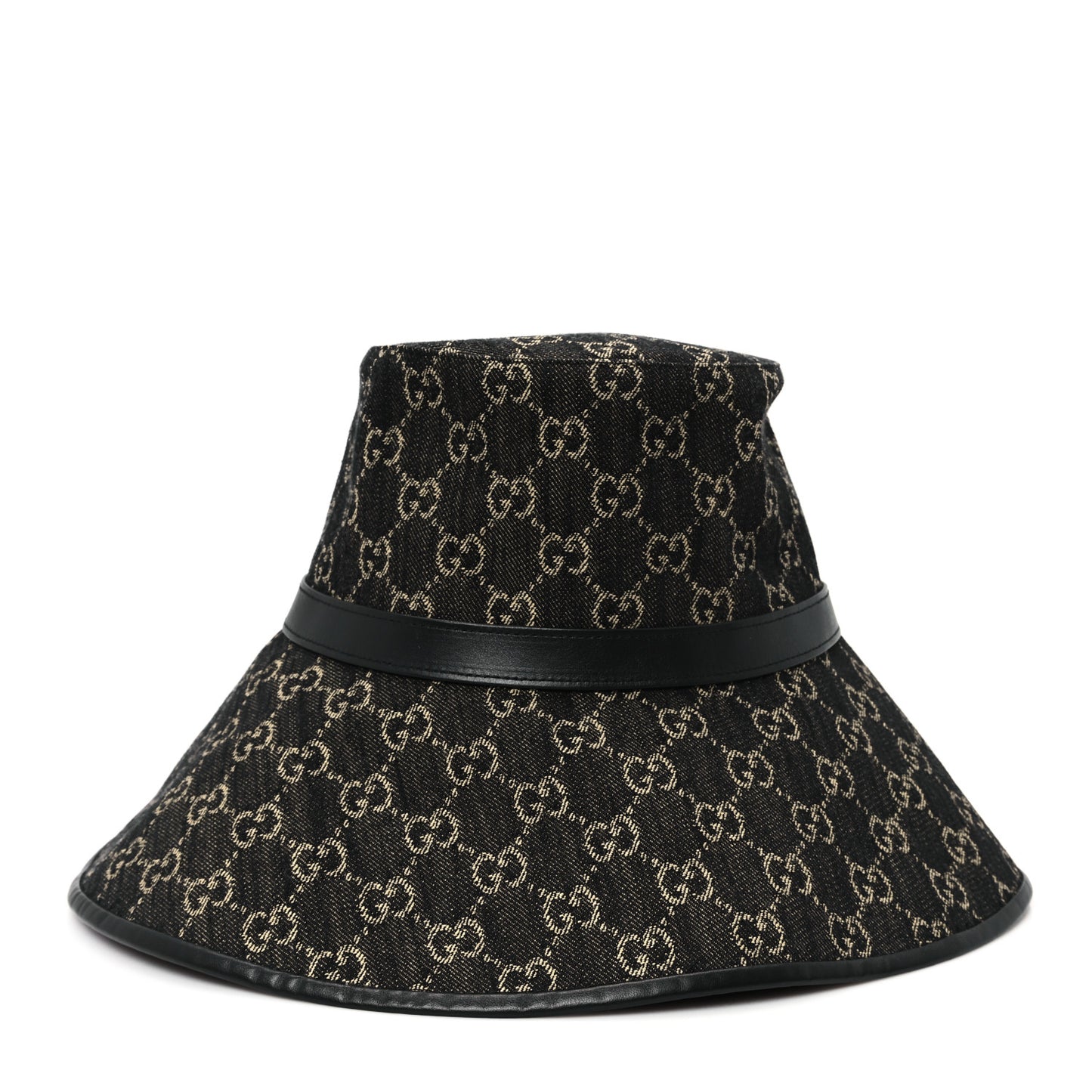 Monogram Wide Brim Hat M Black