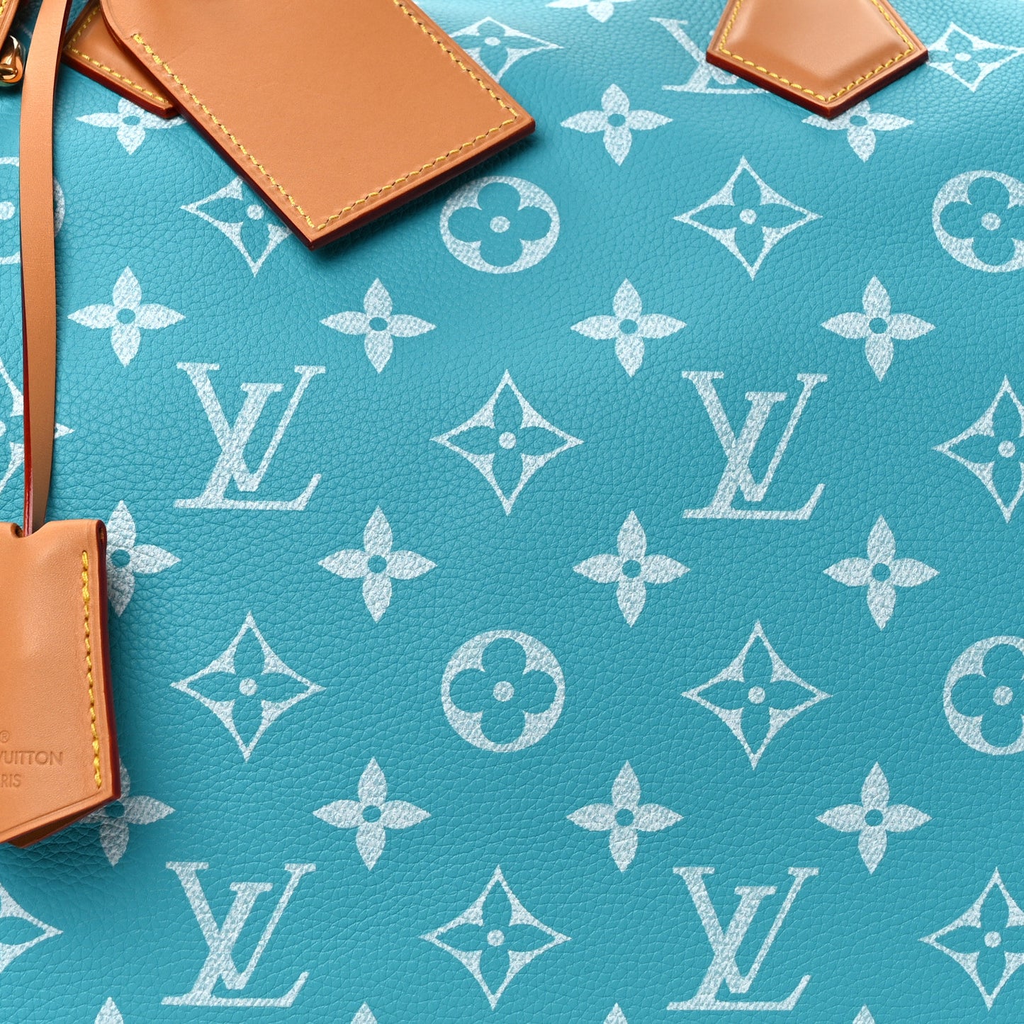 Calfskin Monogram Speedy P9 Bandouliere 40 Turquoise