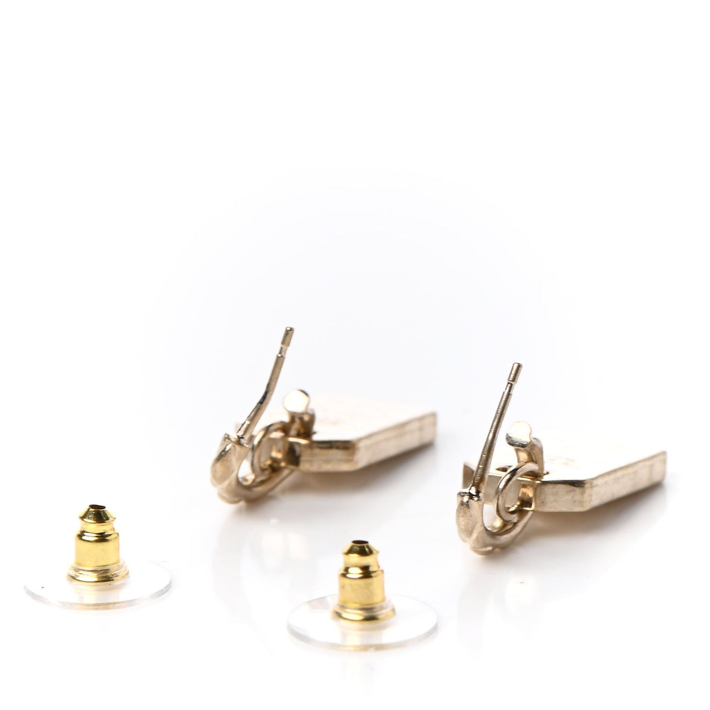 CC Tag Drop Earrings Gold