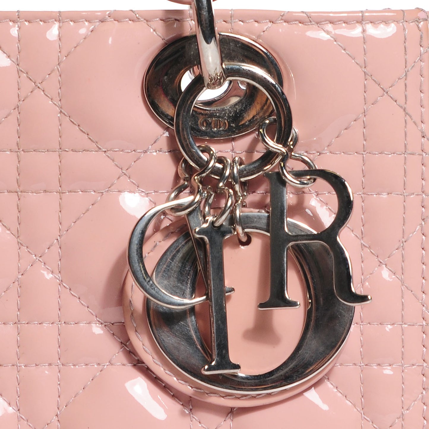 Patent Cannage Medium Lady Dior Rose Clair
