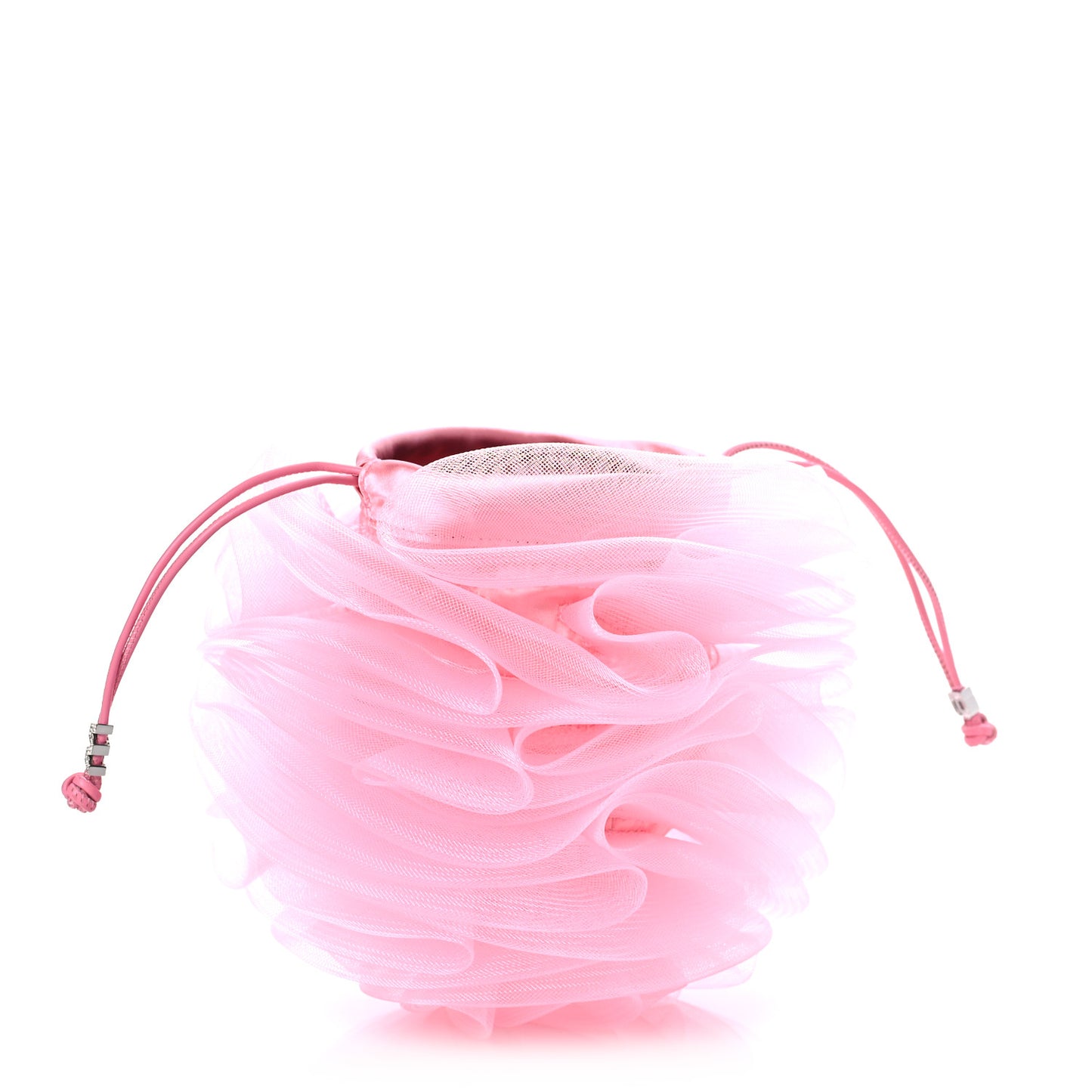 Tulle Mesh Pom Bag Cradle Pink