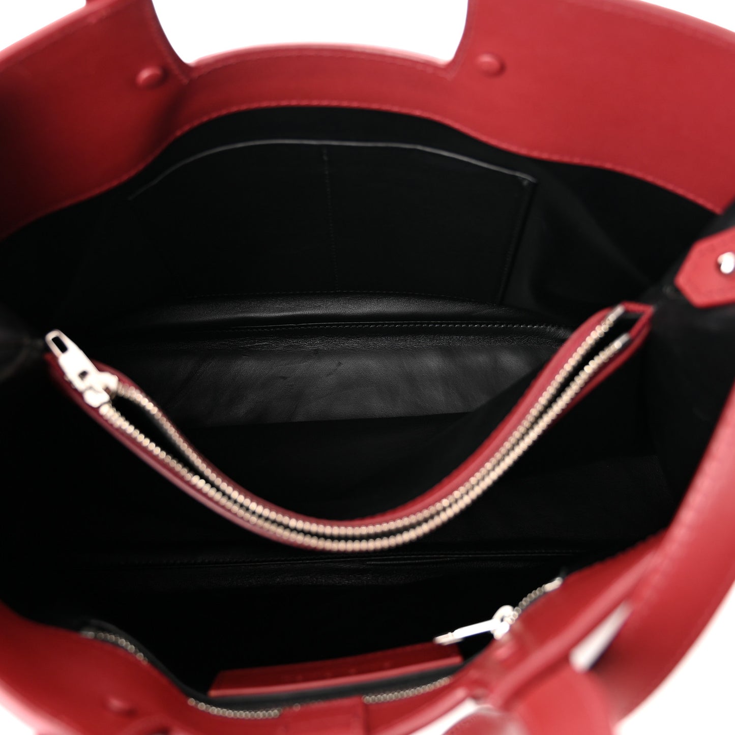 Calfskin Maillon Large Shopping Tote Rouge Bordeaux