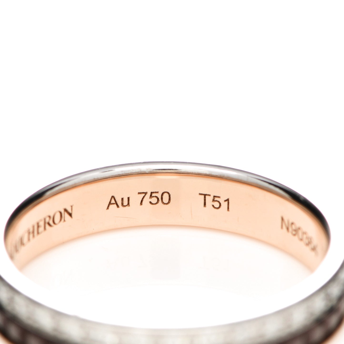 18K Pink White Gold PVD Diamond Quatre Classique Wedding Band Ring 51 5.75